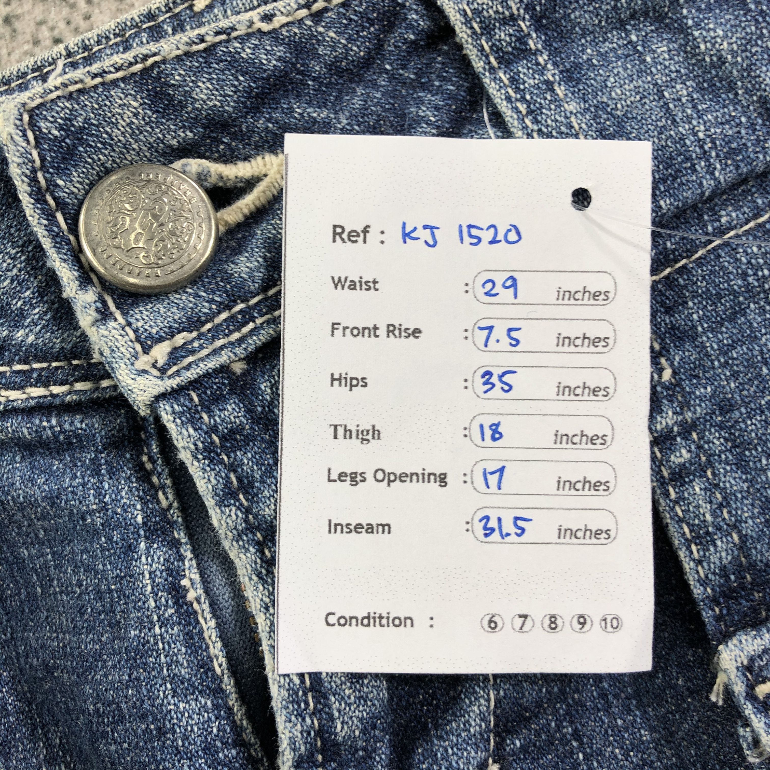 Japanese Brand Brappers Bush Pants Jeans Flare denim KJ1520 Size 29" - 11 Thumbnail