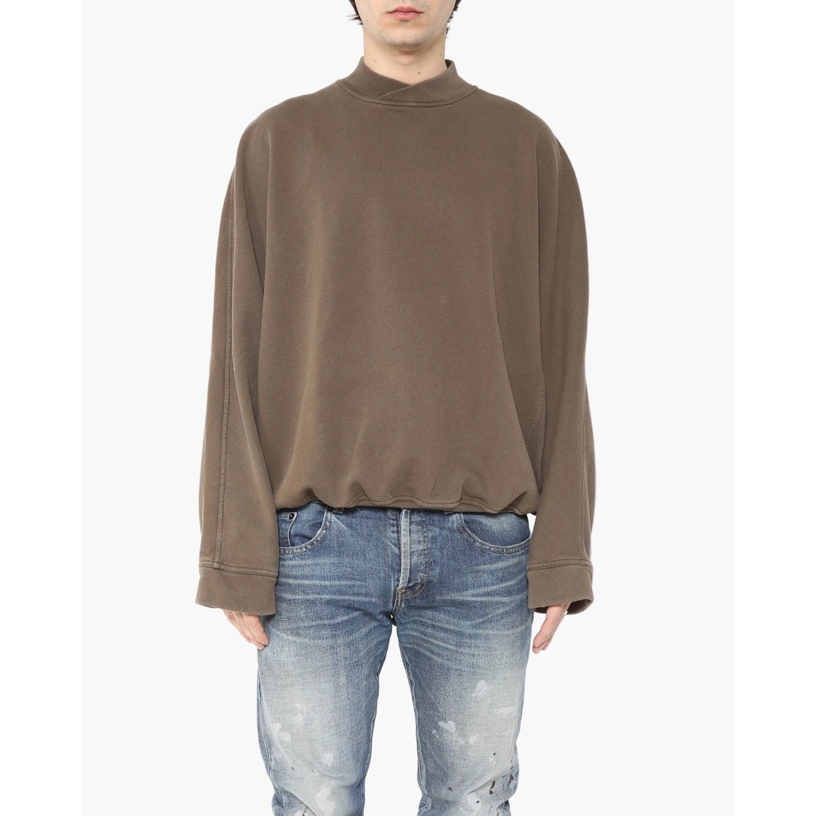 FW15 Shawl Collar Sweatshirt in Brown Cotton