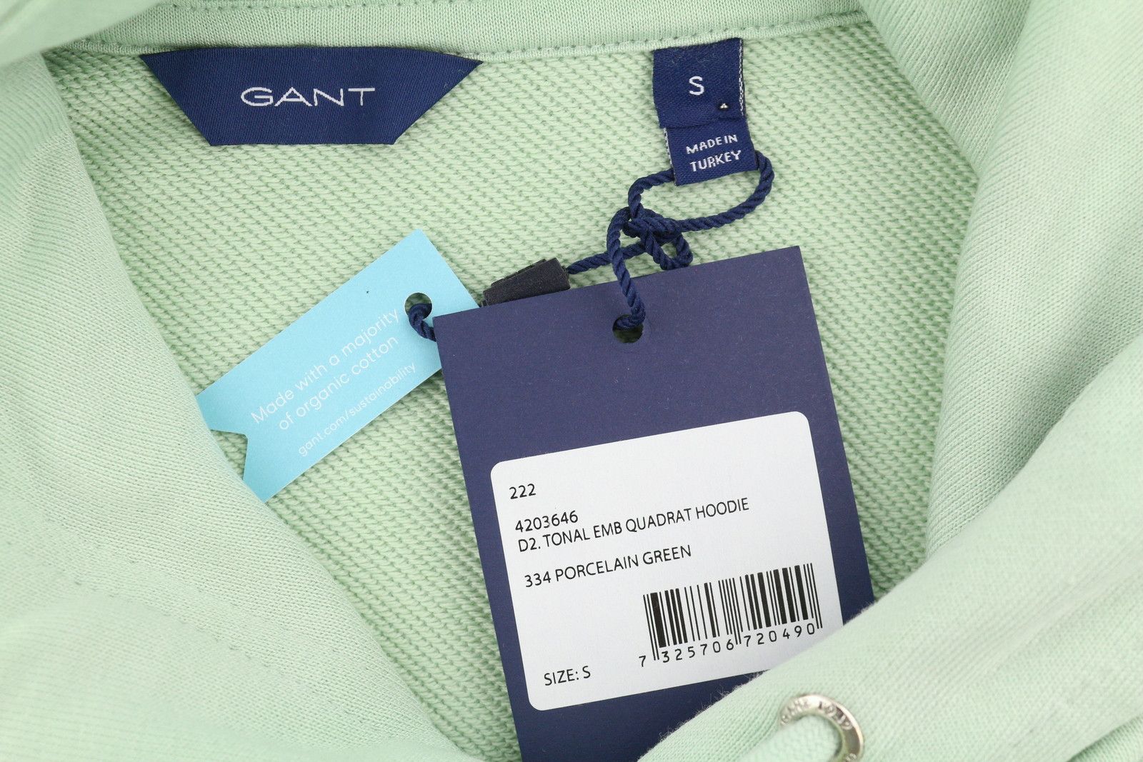 Gant TONAL EMB S Porcelain Green Pullover Hoodie 87219 Size S / US 4 / IT 40 - 6 Thumbnail