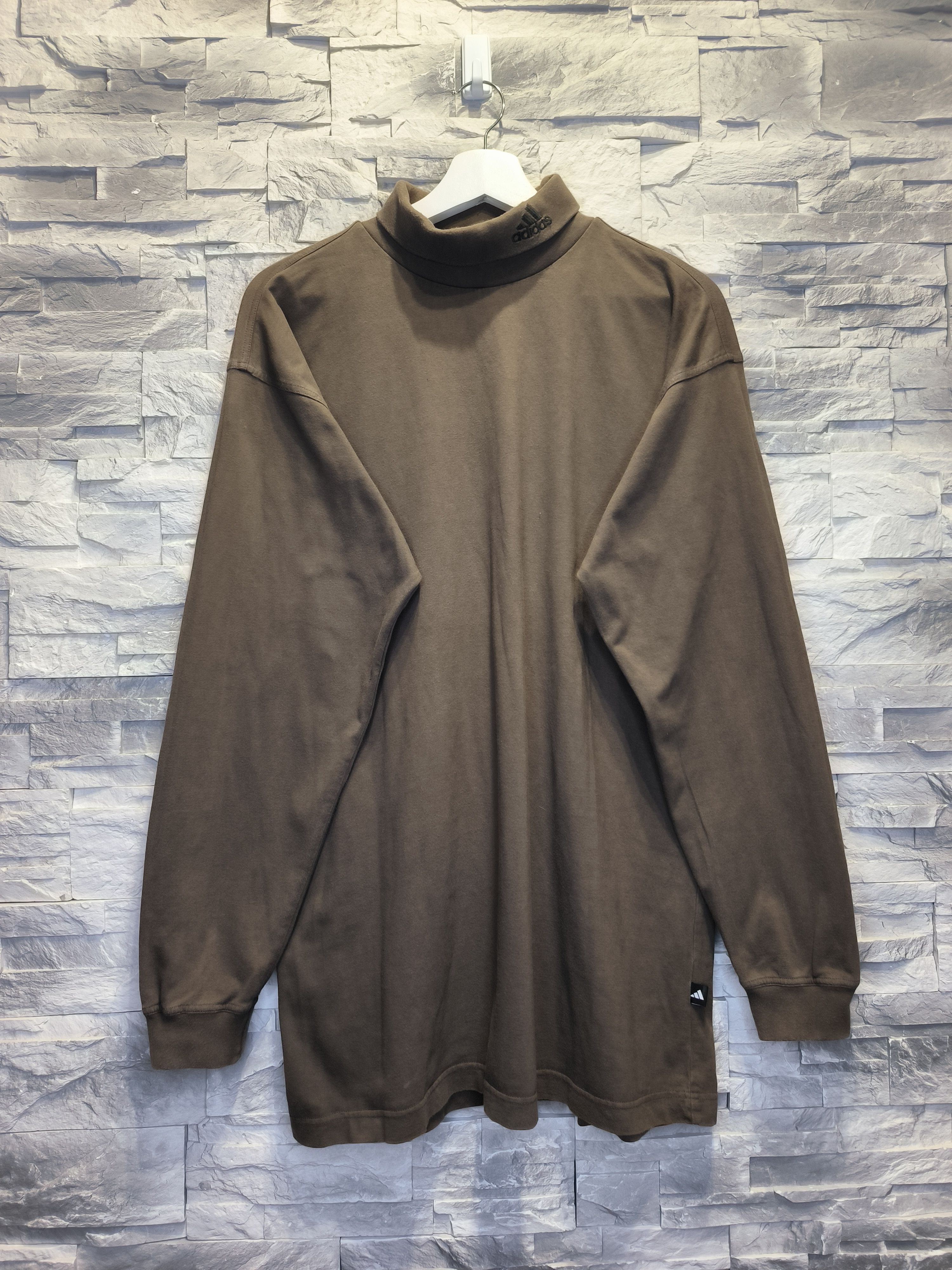 Adidas × Vintage Adidas Vintage 90s Turtleneck Sweatshirt Long Sleeve Logo Size US M / EU 48-50 / 2 - 1 Thumbnail