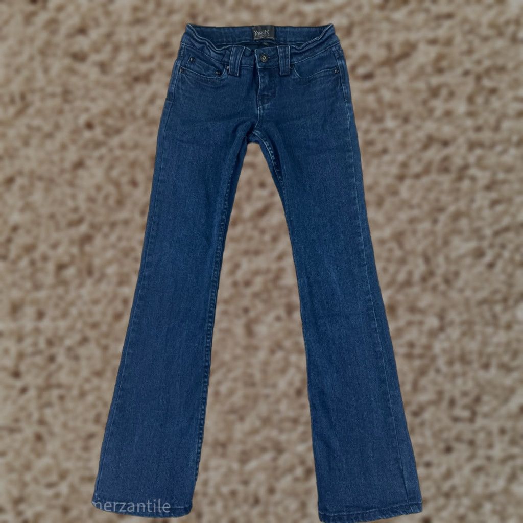 Denime YANUK Jeans Womens 25 Blue Denim Bootcut Dark Wash Low Rise Vintage No Size 42" / US 20 - 1 Thumbnail
