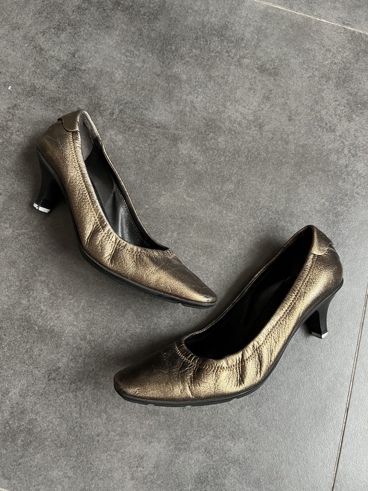 Miu Miu × Prada × Vintage PRADA Sport Ballets Kitten Heels Mules Toe Size US 5 / IT 35 - 1 Thumbnail