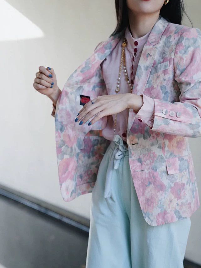 Other JPG Vintage Ink Wash Floral Suit Jacket Women's Size S / US 4 / IT 40 - 7 Thumbnail