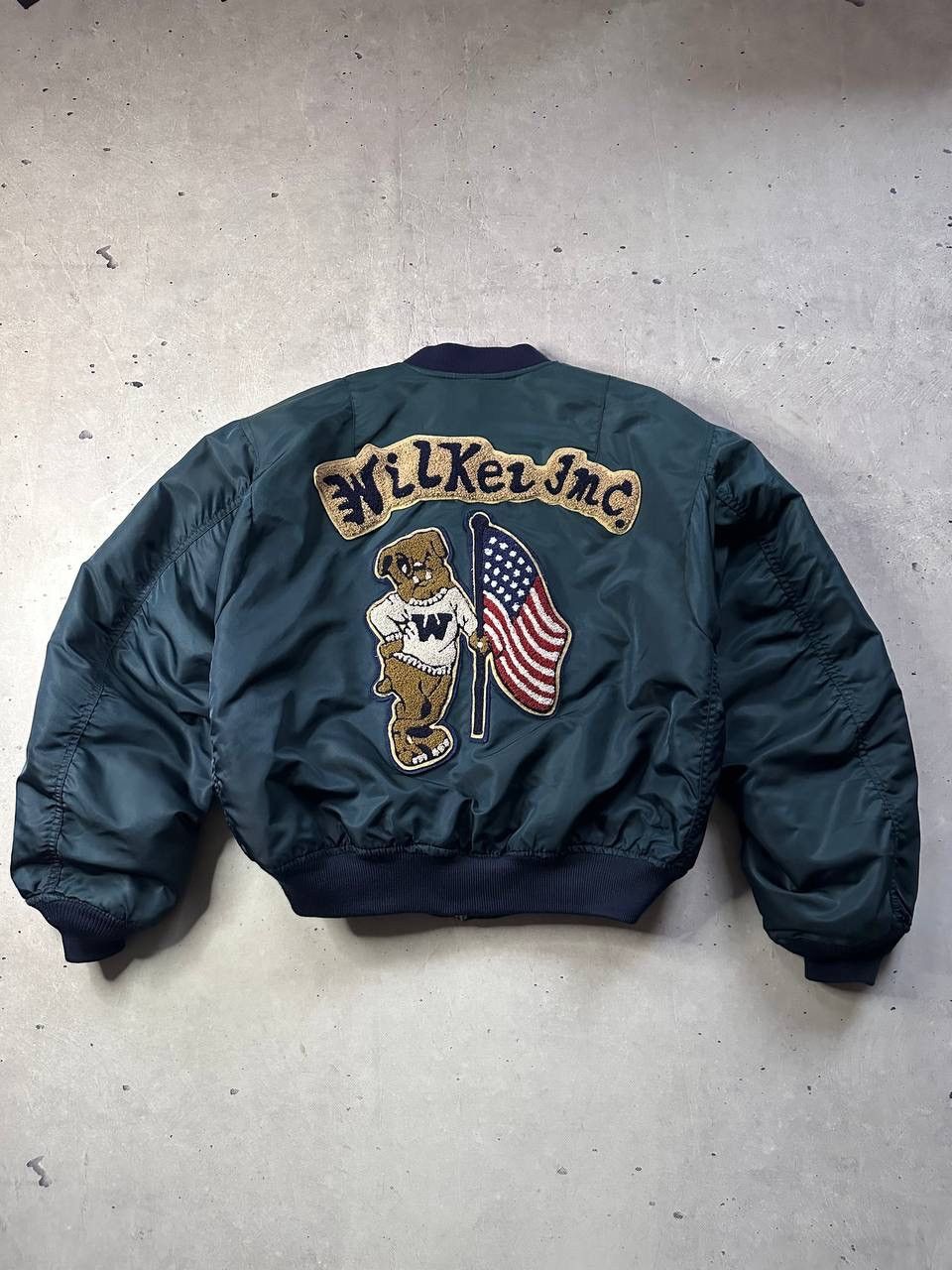 Other Vintage Wilker Industries MA-1 Bomber Jacket USA Patch Y2K Size US XL / EU 56 / 4 - 1 Thumbnail