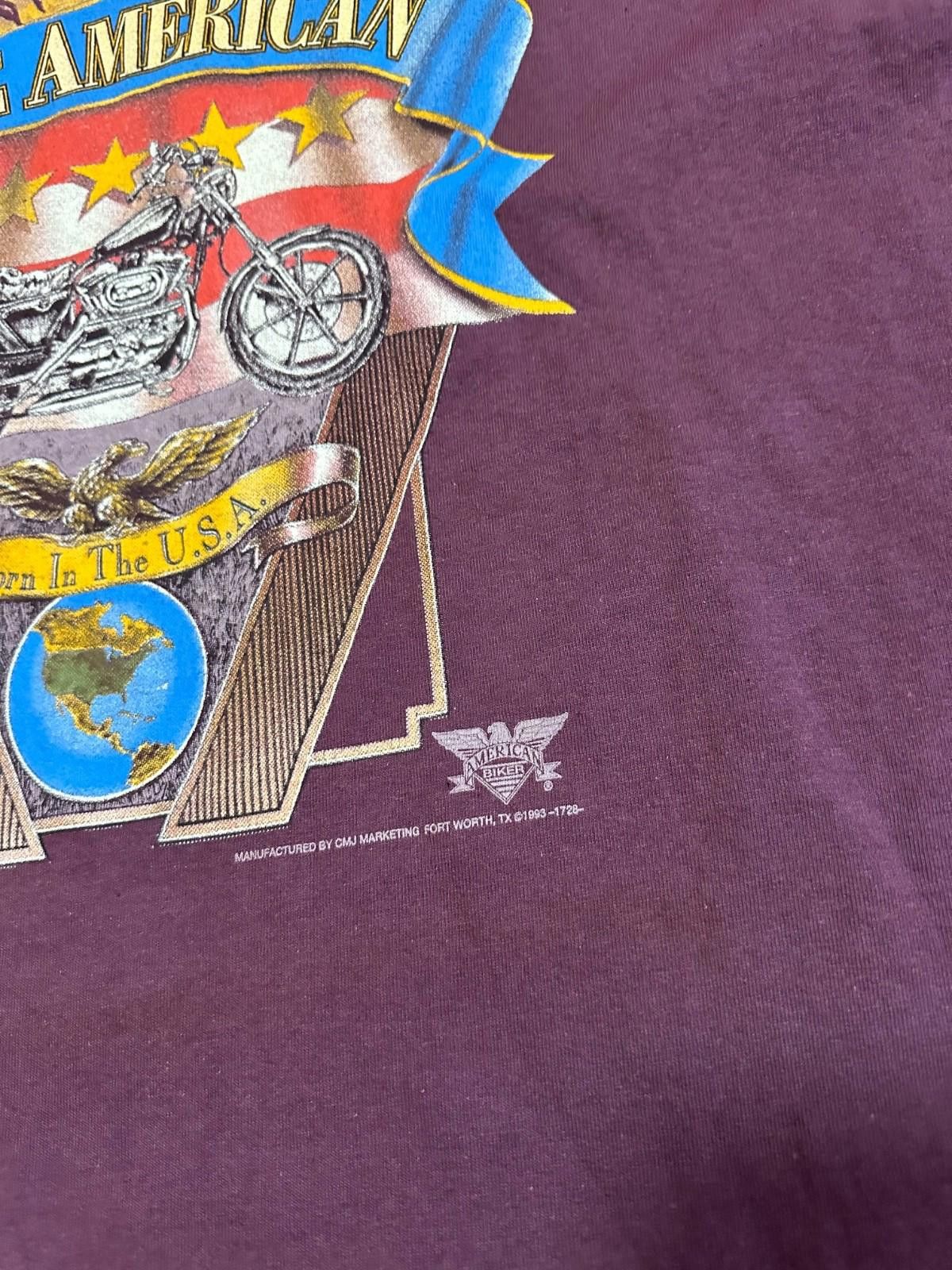 Other 3D Emblem USA Ride American Motorcycle Burgundy 1990s Grunge Size US XL / EU 56 / 4 - 5 Thumbnail