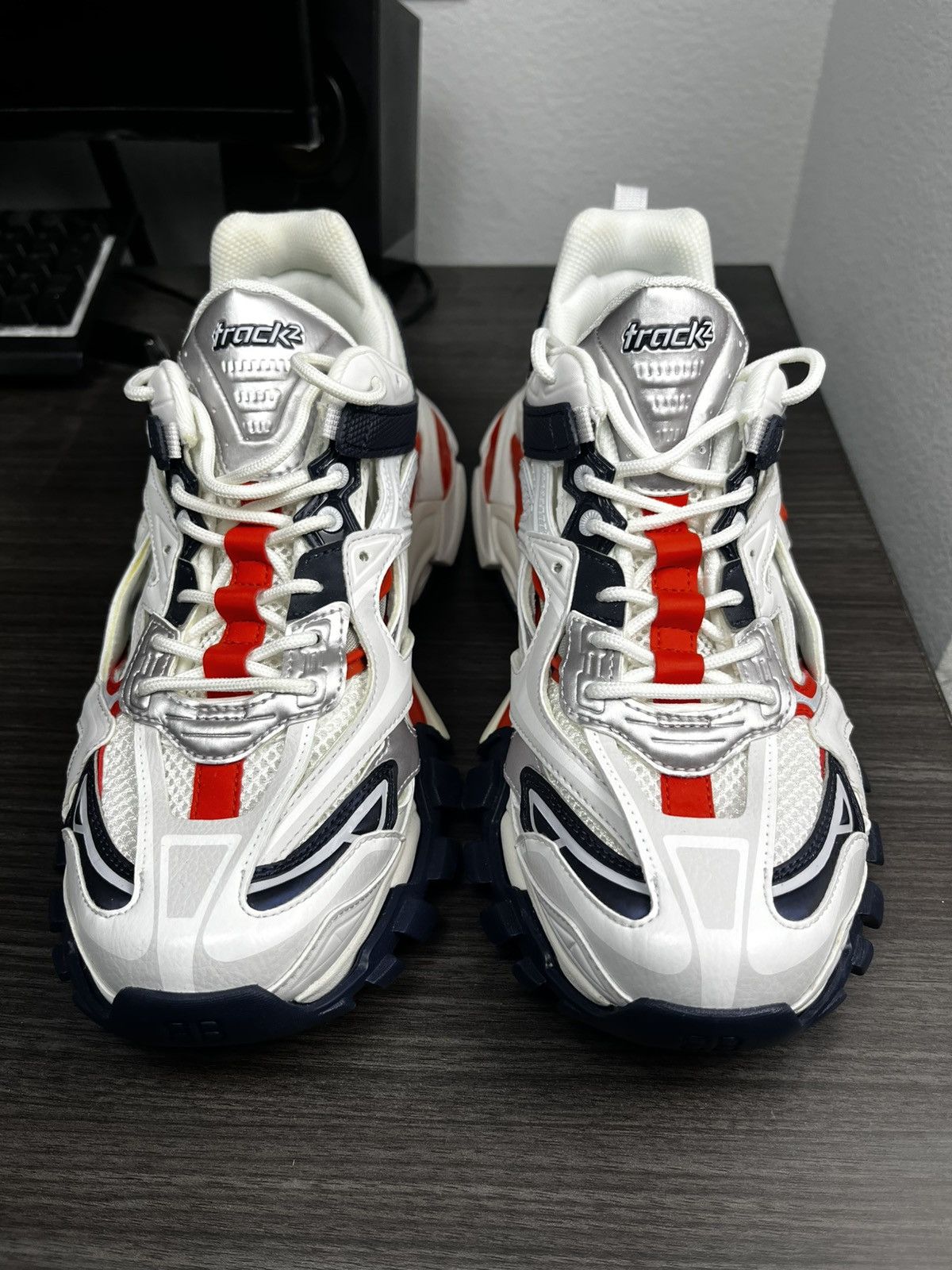 Balenciaga Balenciaga Track.2 Open Sneaker – White/Blue/Red – Size US 9 Size US 9 / EU 42 - 3 Thumbnail