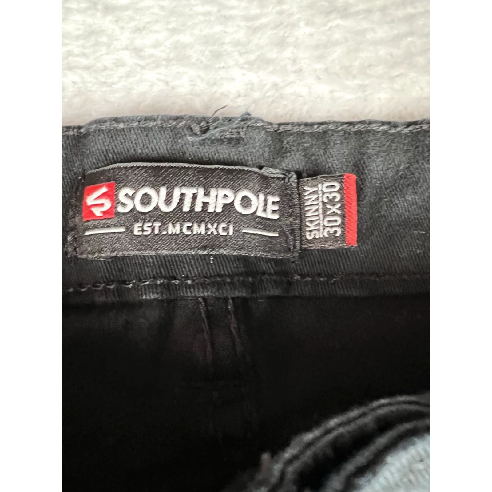 Southpole Southpole Skinny Pants Mens Black 30x27.5 Stretch Cotton Blend Punk Urban Slim Chino Casual Vintage No N/A Size US 30 / EU 46 - 6 Thumbnail