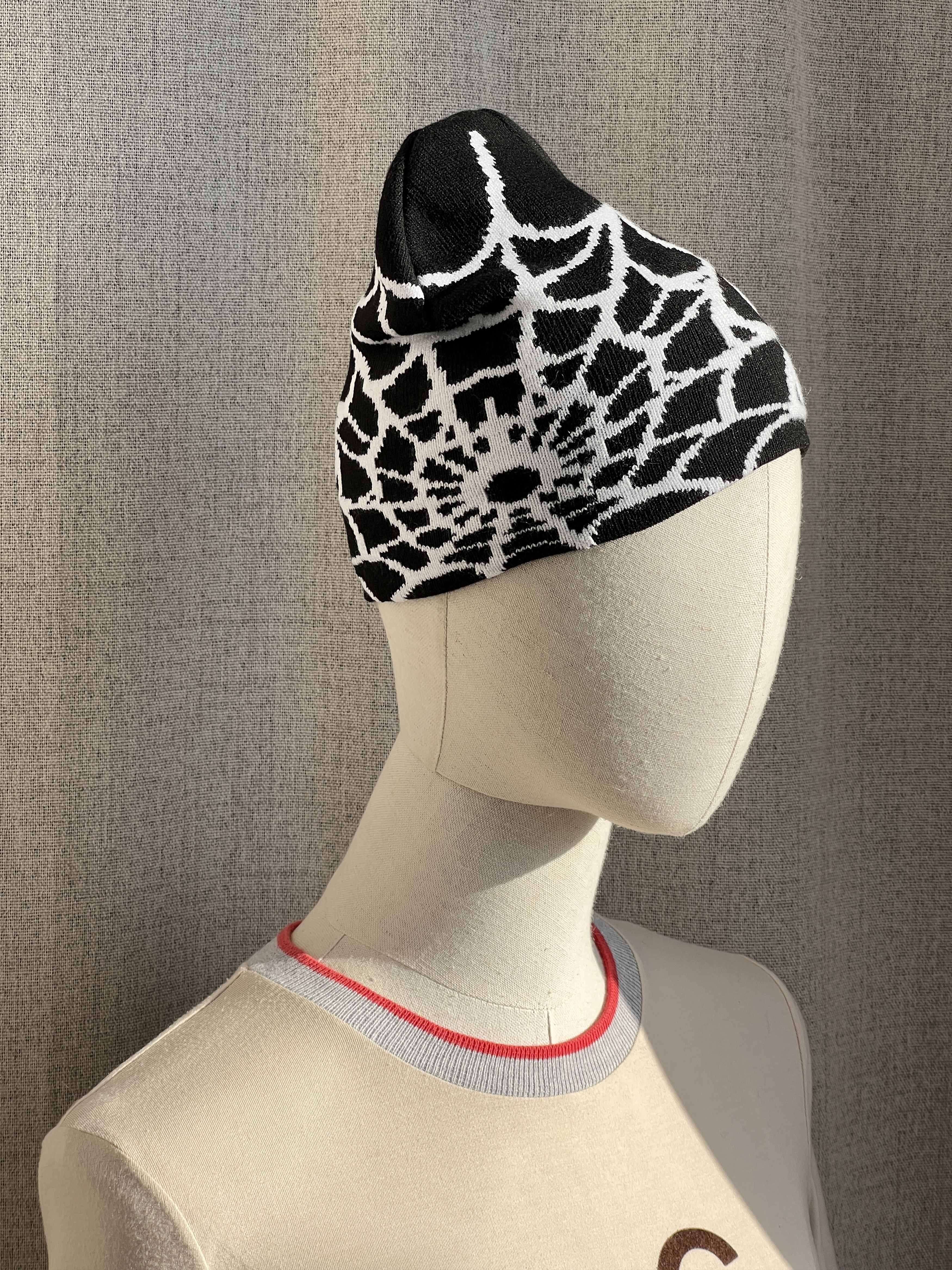 Vintage Y2K Spider Web Printed Beanie Hat Size ONE SIZE - 1 Thumbnail