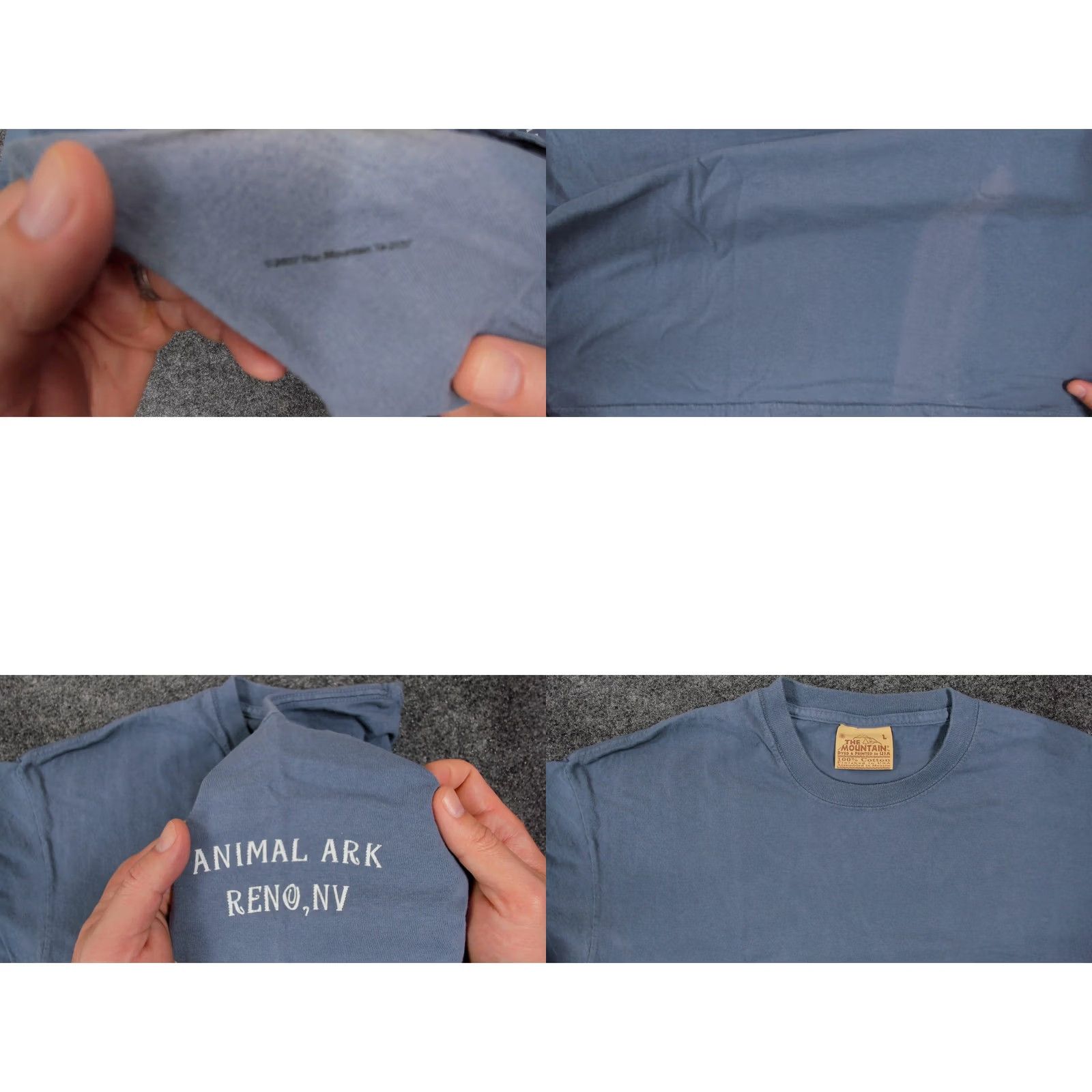 The Mountain VINTAGE The Mountain T-Shirt Mens L Blue Y2K White Tigers Animal Ark Reno Nature Graphic Print Short Sleeve Crew Neck Cotton Size US L / EU 52-54 / 3 - 8 Thumbnail