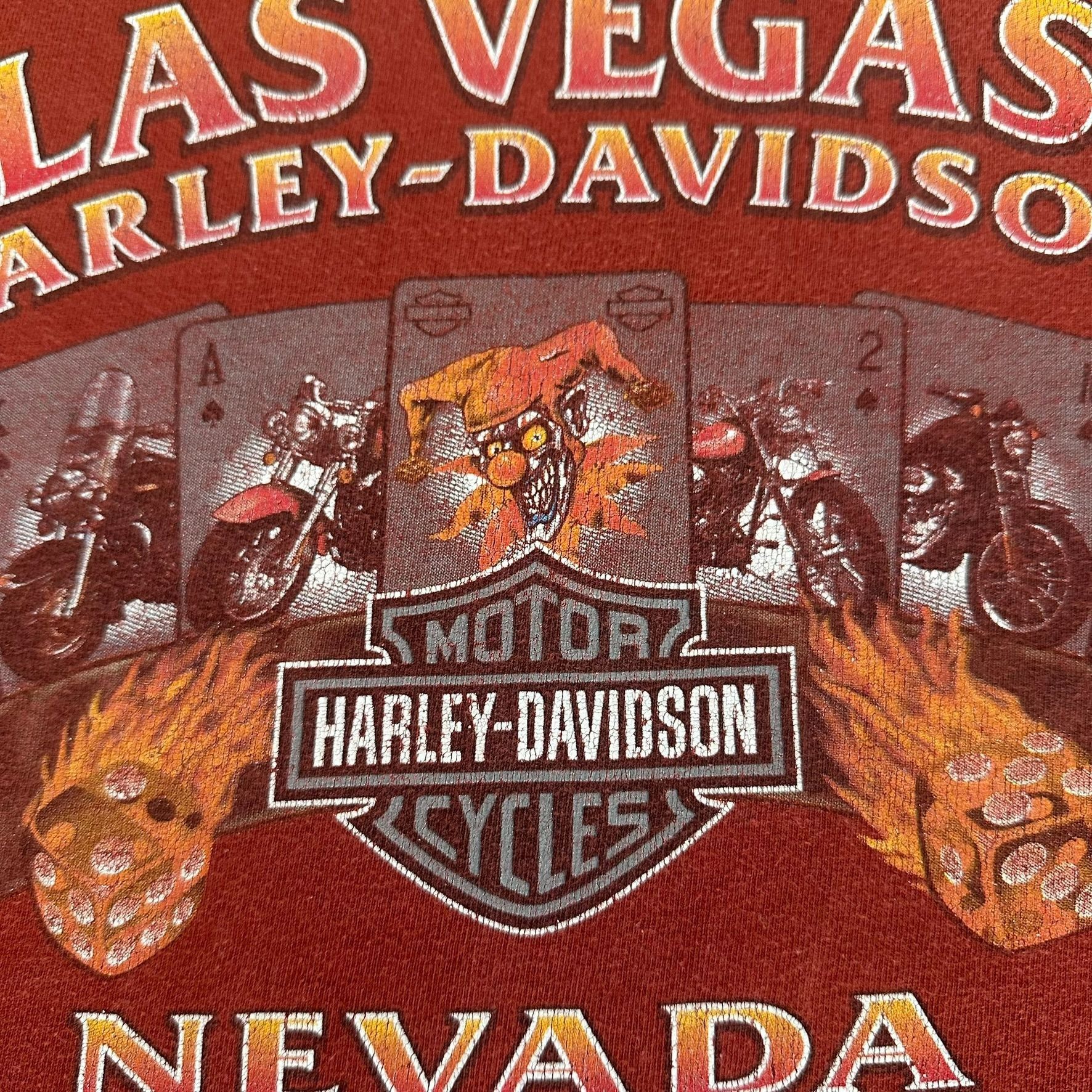 Harley Davidson Vintage Y2K Harley Davidson Las Vegas T-Shirt Flames Jester Size US XXL / EU 58 / 5 - 6 Thumbnail