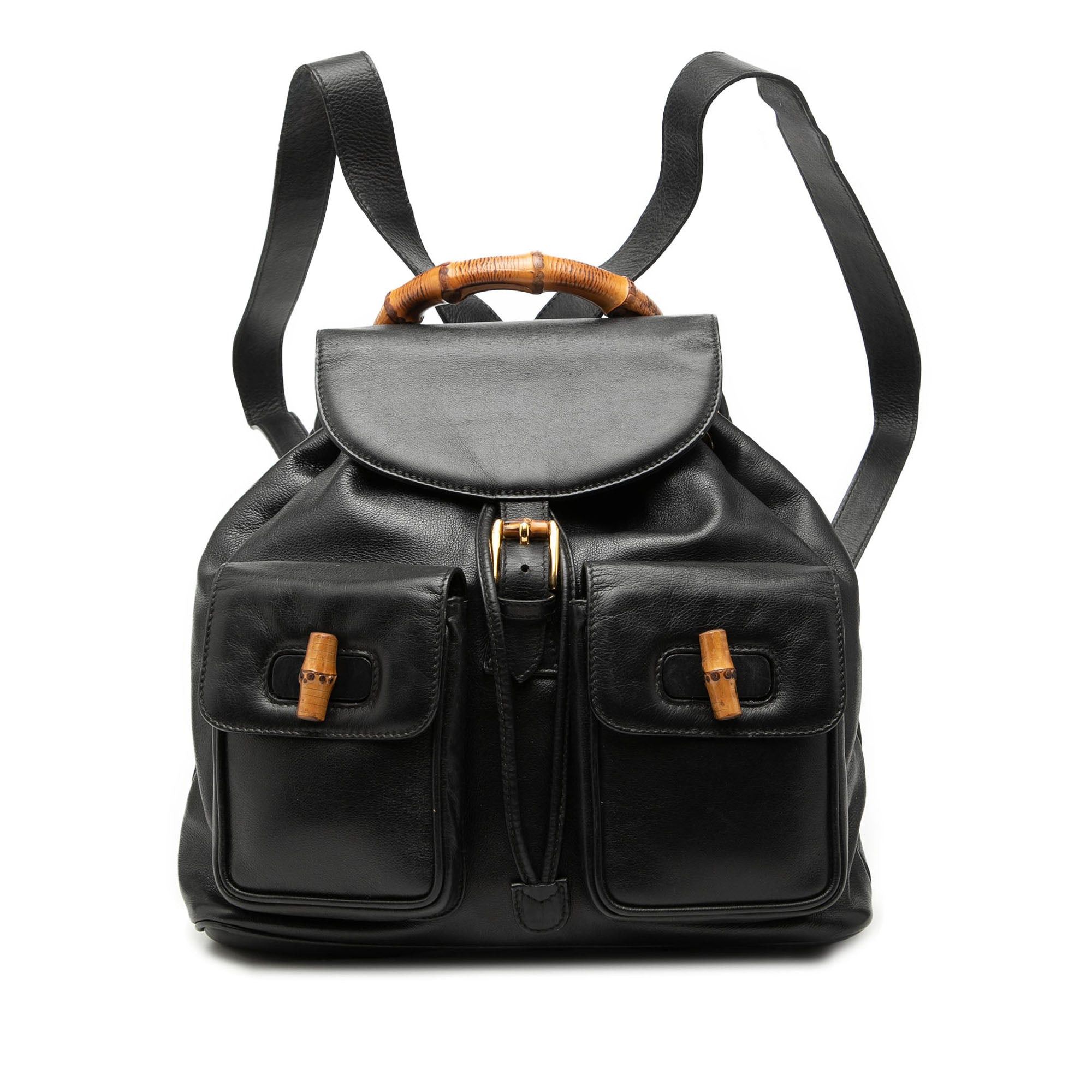 Gucci Calfskin Bamboo Drawstring Backpack Size ONE SIZE - 1 Thumbnail