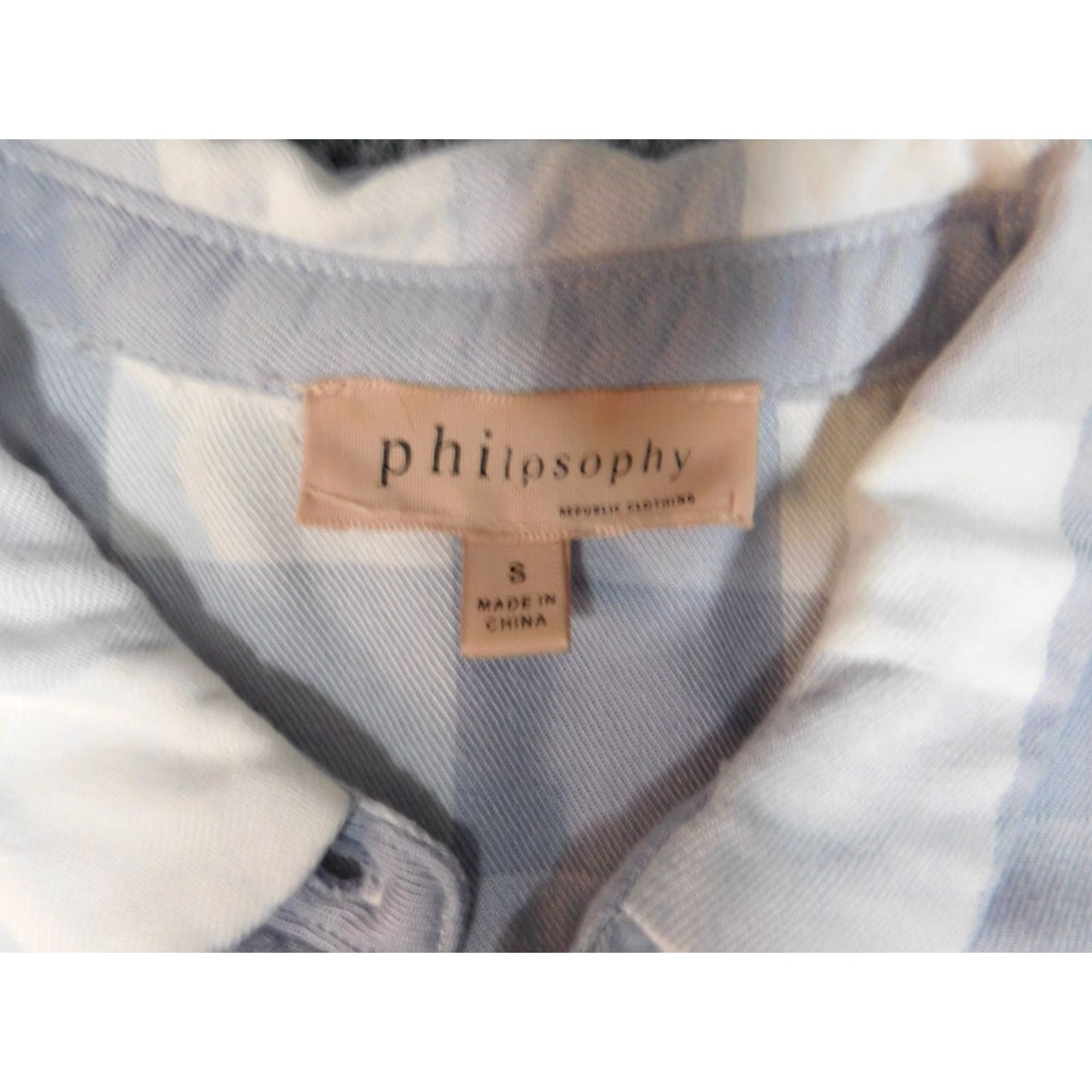 Vintage Philosophy Womens Button-Up Shirt Blue Plaid Small Regular Size S / US 4 / IT 40 - 6 Thumbnail