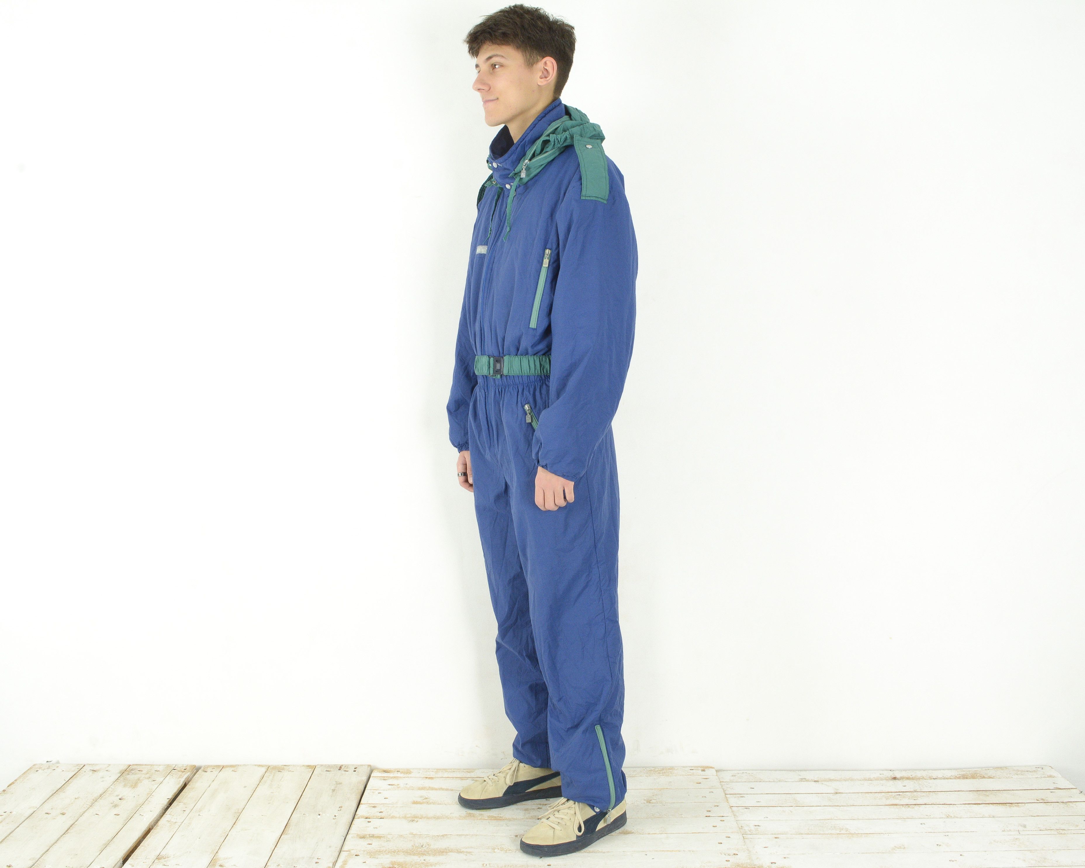 Vintage SKILA Mens L Insulated Snowsuit Jumpsuit EU 52 Padded Blue Size US 36 / EU 52 - 4 Thumbnail
