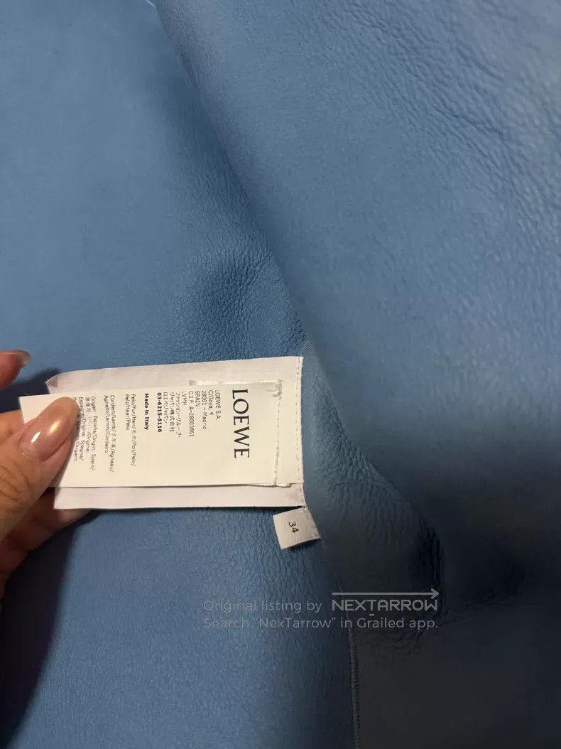 Loewe Loewe Fur and Leather Jacket, Blue Front Short Back Long Size XXS / US 00 / IT 34 - 5 Thumbnail