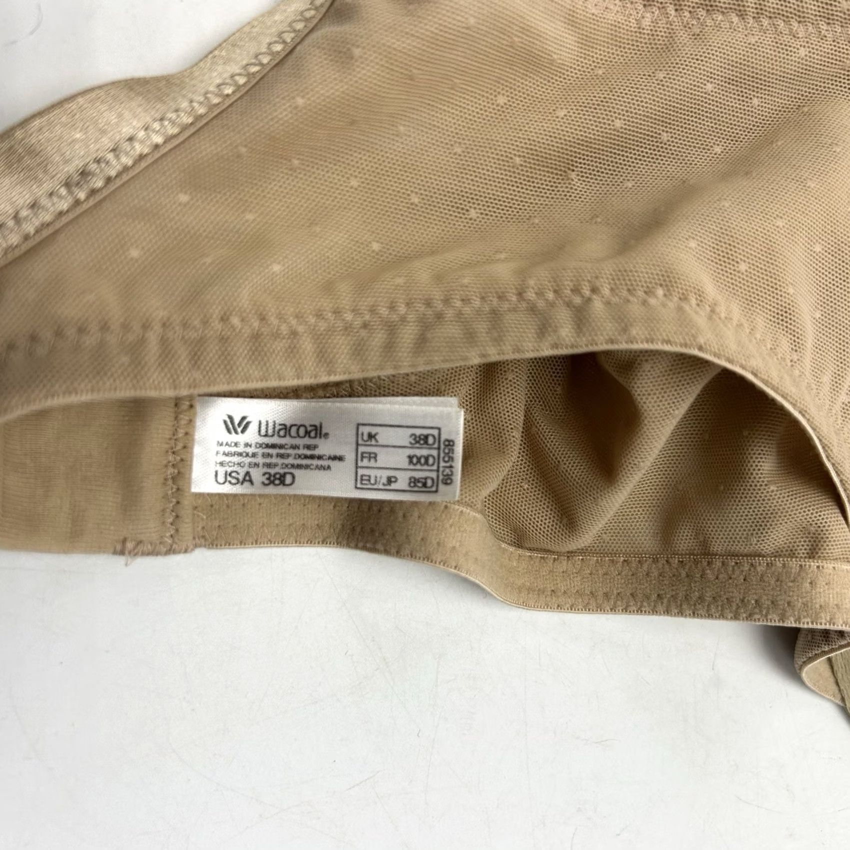 Vintage Wacoal Bra Womens 38D Balconette Underwired Unlined Retro Chic Beige 855139 Size ONE SIZE - 8 Thumbnail