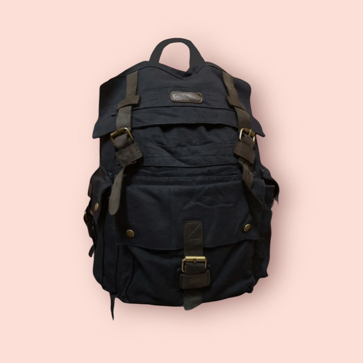 Canvas × Japanese Brand DOPE🔥 CLELO CANVAS LEATHER TRAVEL BACKPACK Size ONE SIZE - 6 Thumbnail