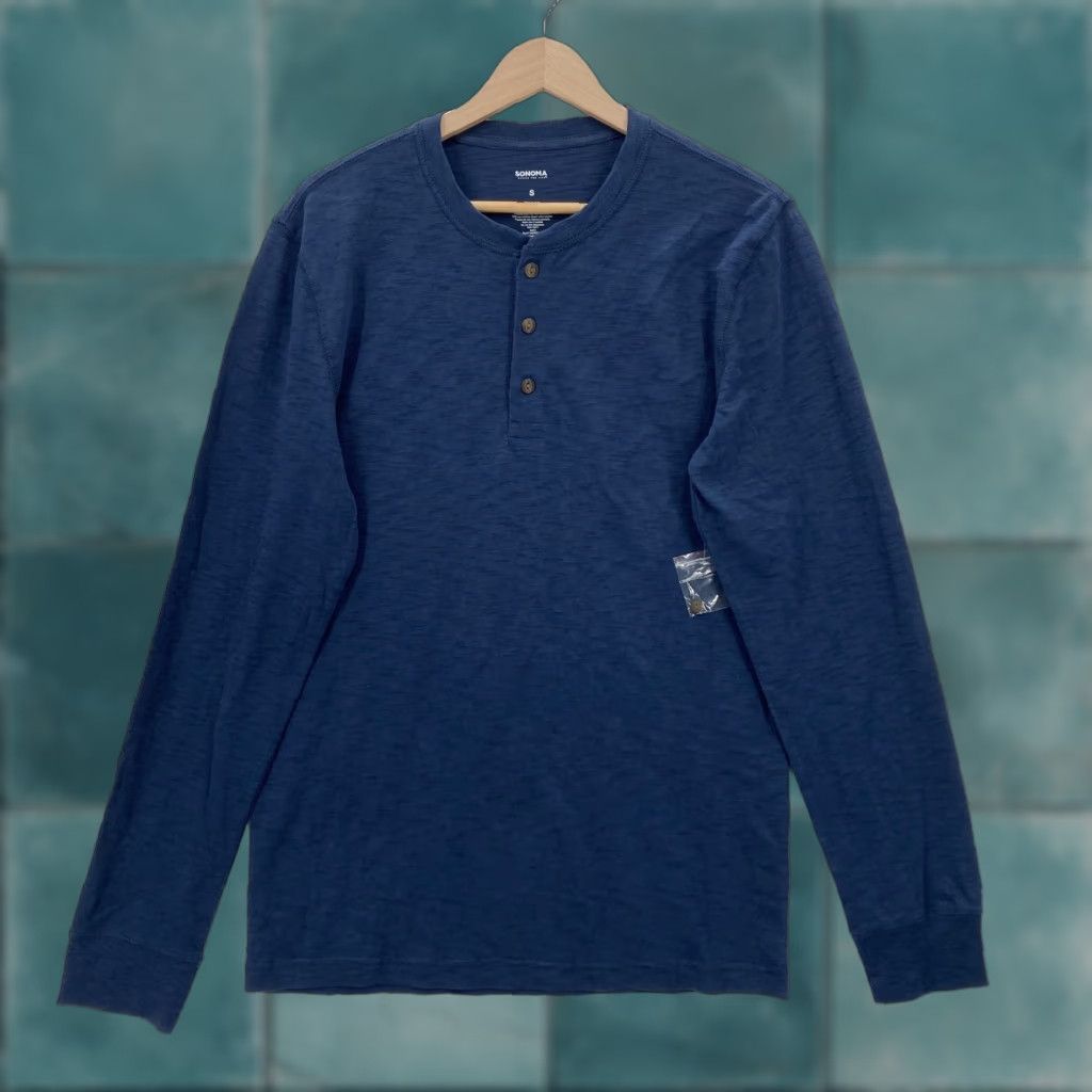 Vintage Sonoma Henley Shirt Mens Small Long Sleeve Preppy Button Pullover Casual NWOT Blue Size US S / EU 44-46 / 1 - 1 Thumbnail