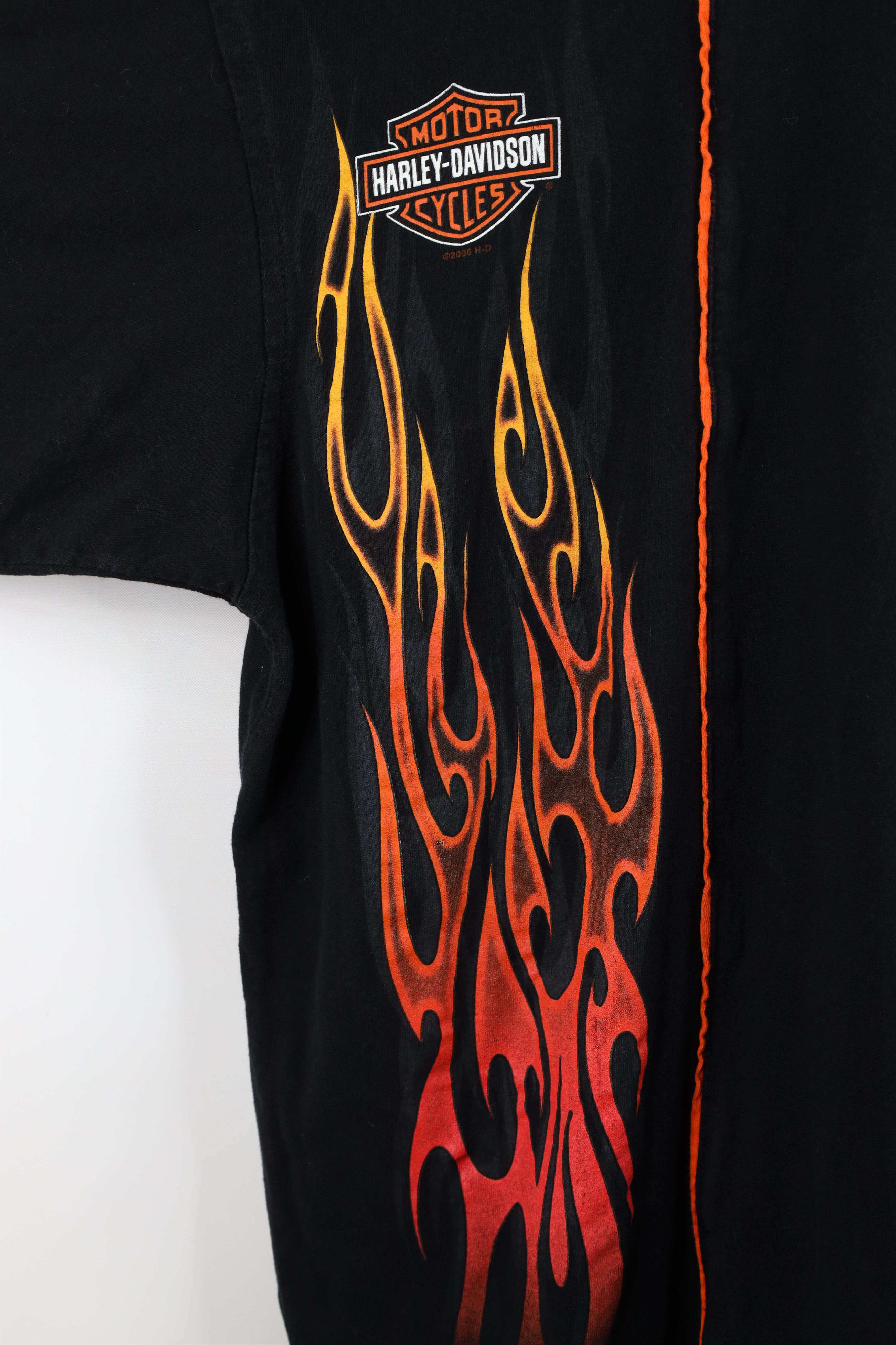 Harley Davidson Vintage Y2K Harley Davidson Fire Flames Collared Polo Shirt Size US XL / EU 56 / 4 - 4 Thumbnail