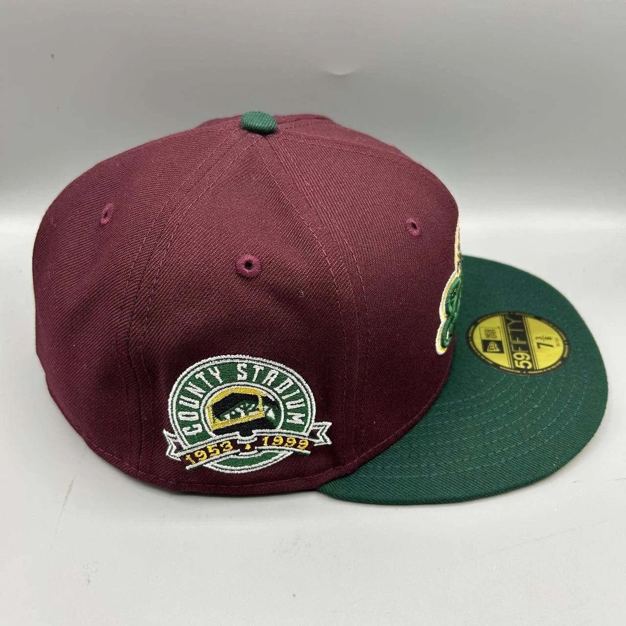 New Era Milwaukee Brewers Hat Men 7 3/8 Red Green MLB Fitted Cap New Size ONE SIZE - 6 Thumbnail