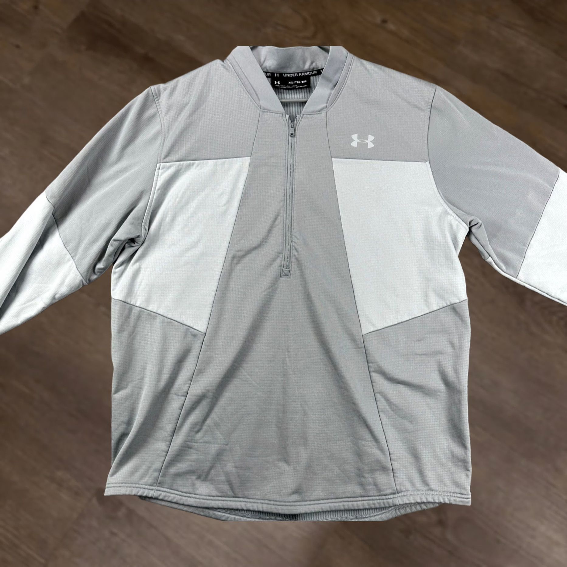 Under Armour Under Armour Jacket Mens 2XL ColdGear Colorblock Half Zip Pullover Gray/White Long Sleeve Athletic Sportswear Size US XXL / EU 58 / 5 - 1 Thumbnail