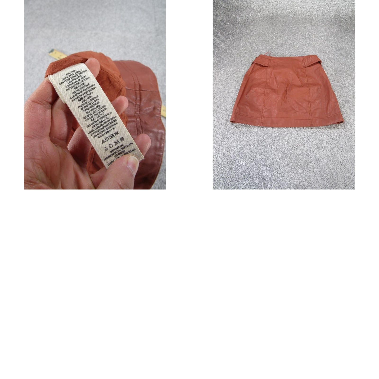 Free People Free People Skirt Womens 2 Short Red Faux Leather Zipper A-Line Size 26" / US 2 / IT 38 - 8 Thumbnail