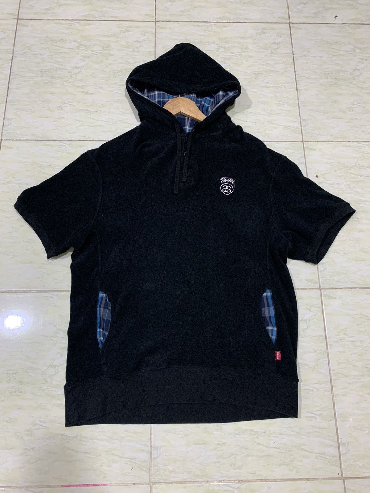 Japanese Brand STUSSY SHORT SLEEVES HOODIE Size US L / EU 52-54 / 3 - 1 Thumbnail