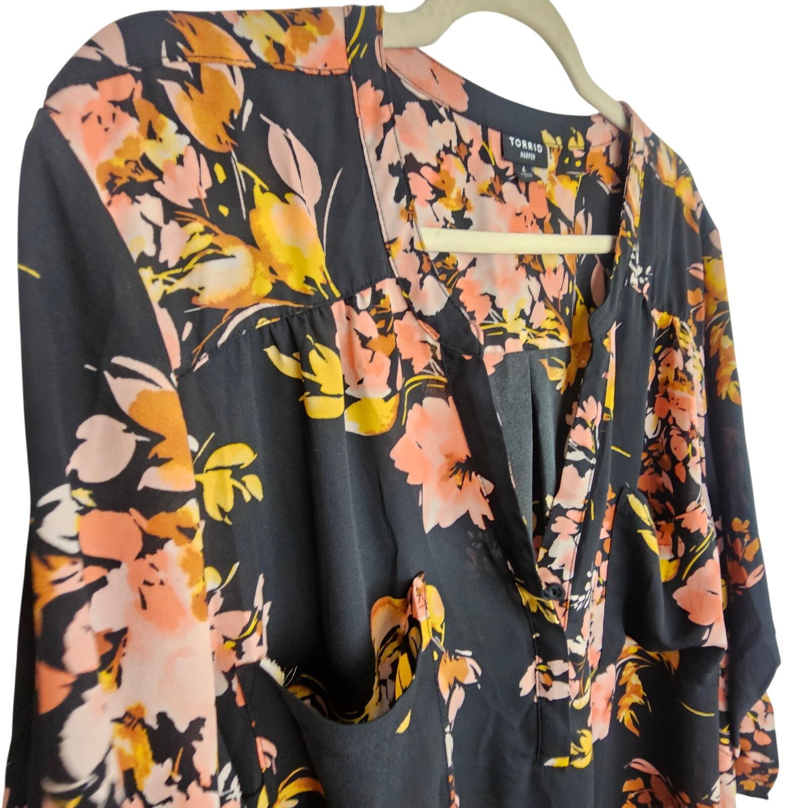 Torrid Torrid Harper Womens Floral Top Size 4X Dark Romantic Career Size 4XL / US 24-26 - 5 Thumbnail