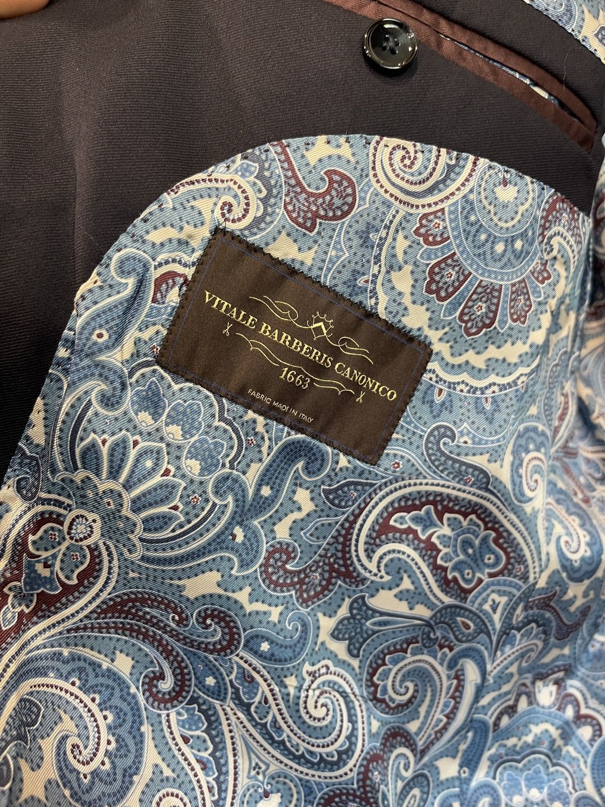 Vitale Barberis Canonico Vintage VITALE BARBERIS CANONICO blazer dark blue jacket Size 42R - 7 Thumbnail
