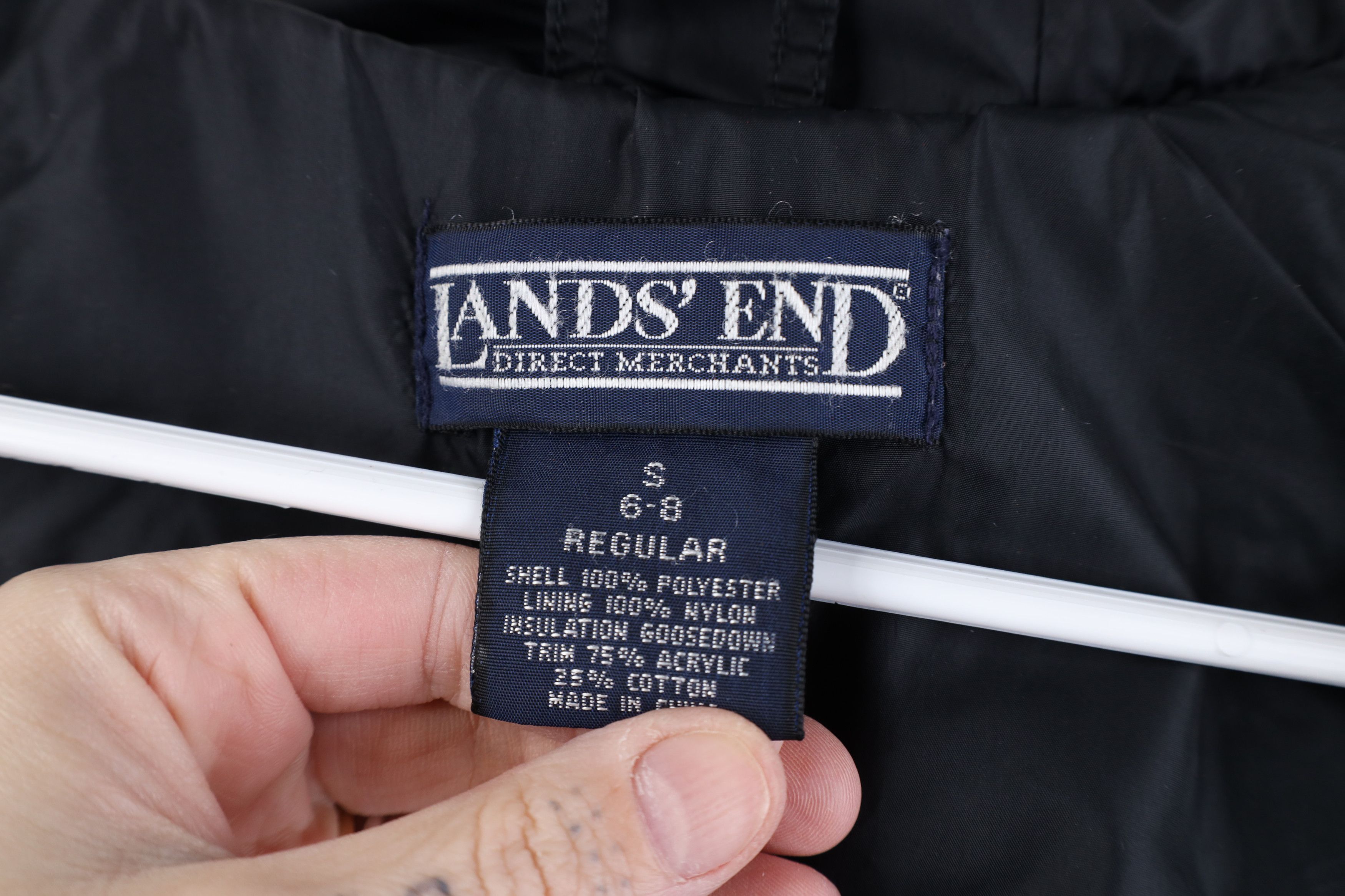 Lands' End Vintage 90s Lands End Down Quilted Hooded Puffer Jacket Size S / US 4 / IT 40 - 10 Thumbnail