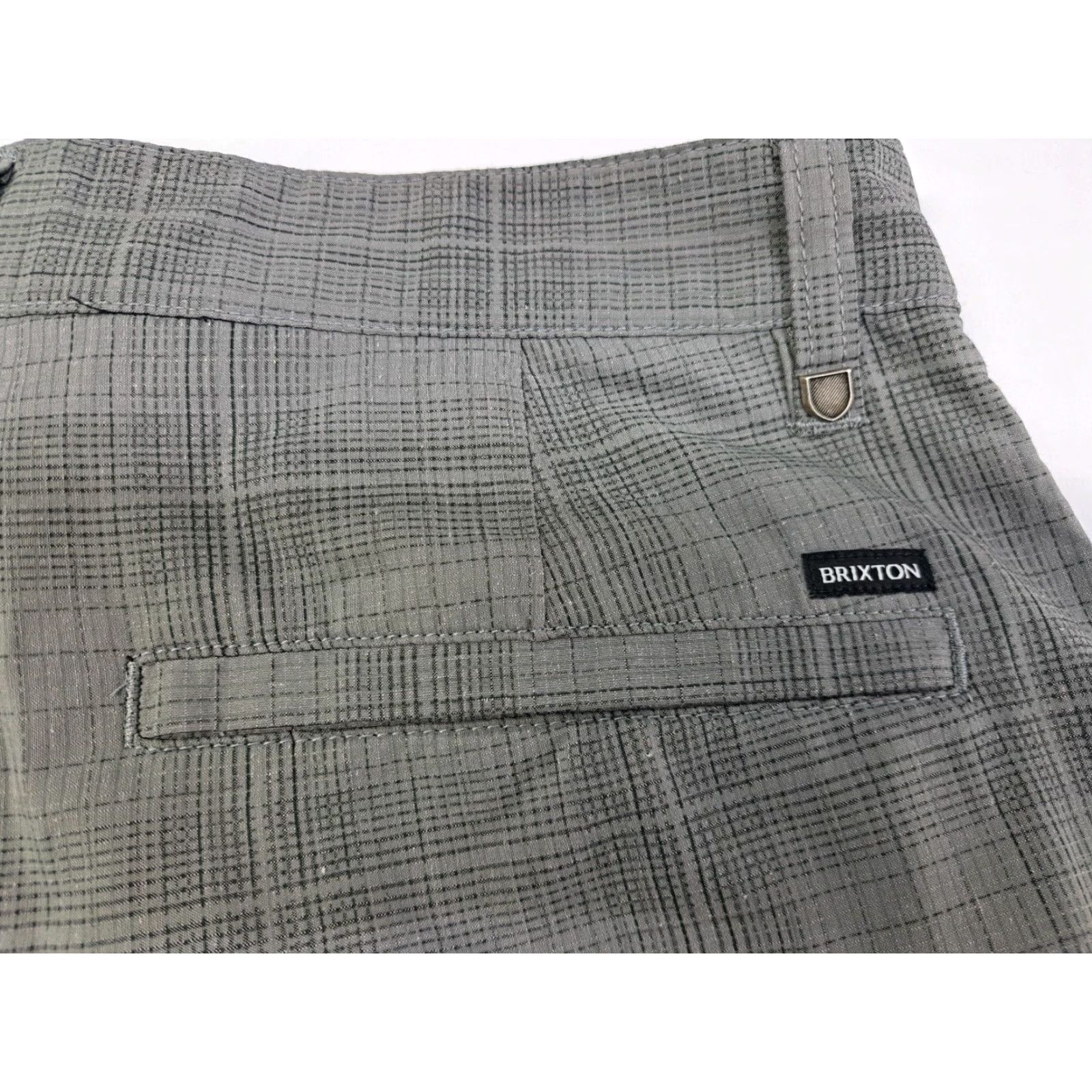 Brixton Brixton Mens Standard Fit Choice-X Chino Crossover Grey Plaid Shorts 31 Size US 31 - 6 Thumbnail