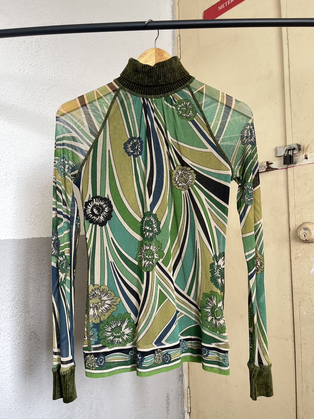 Jean Paul Gaultier Jean Paul Gaultier Soleil Mesh Longsleeve Turtleneck Floral Size M / US 6-8 / IT 42-44 - 1 Thumbnail