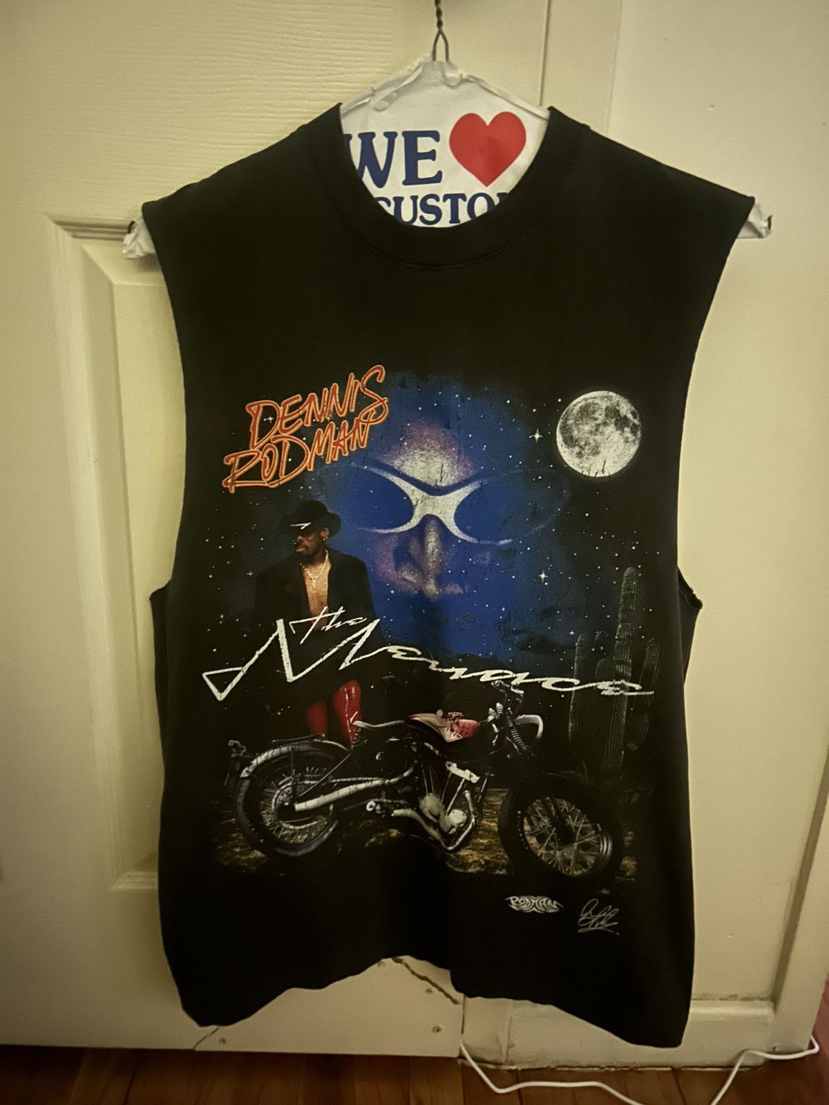 NBA Vintage Rodman basketball rockstar sleeveless T-shirt (Sz-M Size US M / EU 48-50 / 2 - 1 Thumbnail