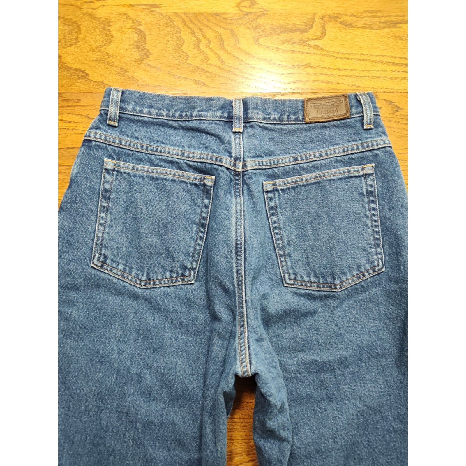 Vintage VINTAGE L.L.Bean Jeans Women 30x31 Blue Floral Flannel Lined Denim Jeans 90s Womens Beige? Size 34" / US 12 / IT 48 - 3 Thumbnail