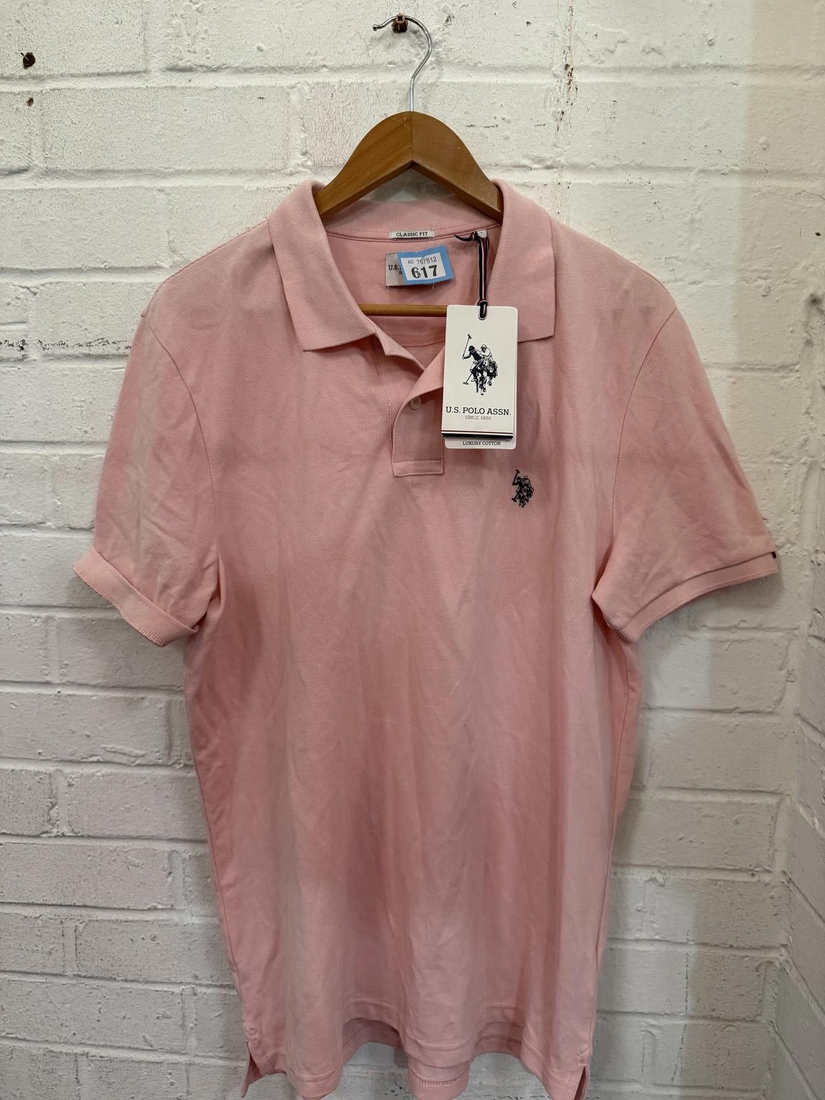 U.S. Polo Assn. Classic Fit Pink Men's Polo Shirt Size US L / EU 52-54 / 3 - 3 Thumbnail