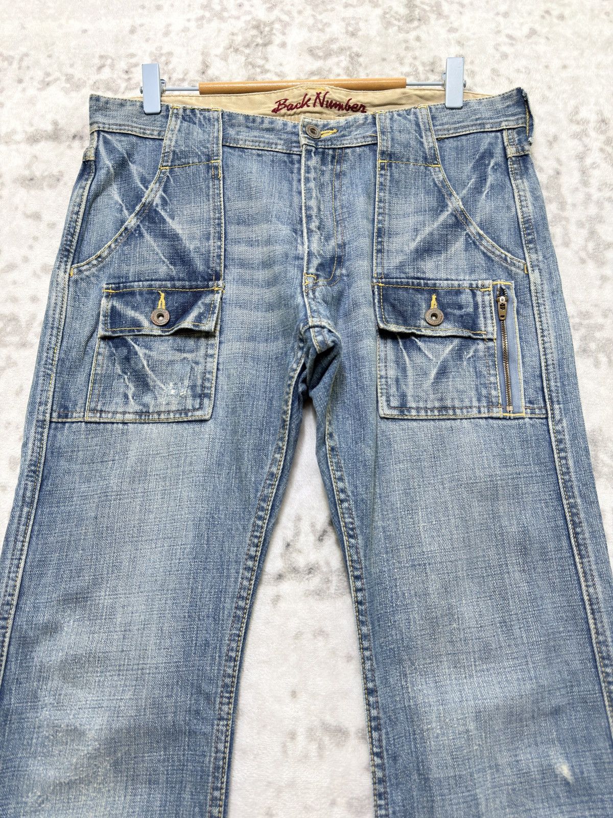 Hysteric Glamour Vintage Back Number Bush Pants Light Wash Straight Leg Denim Size US 32 / EU 48 - 3 Thumbnail