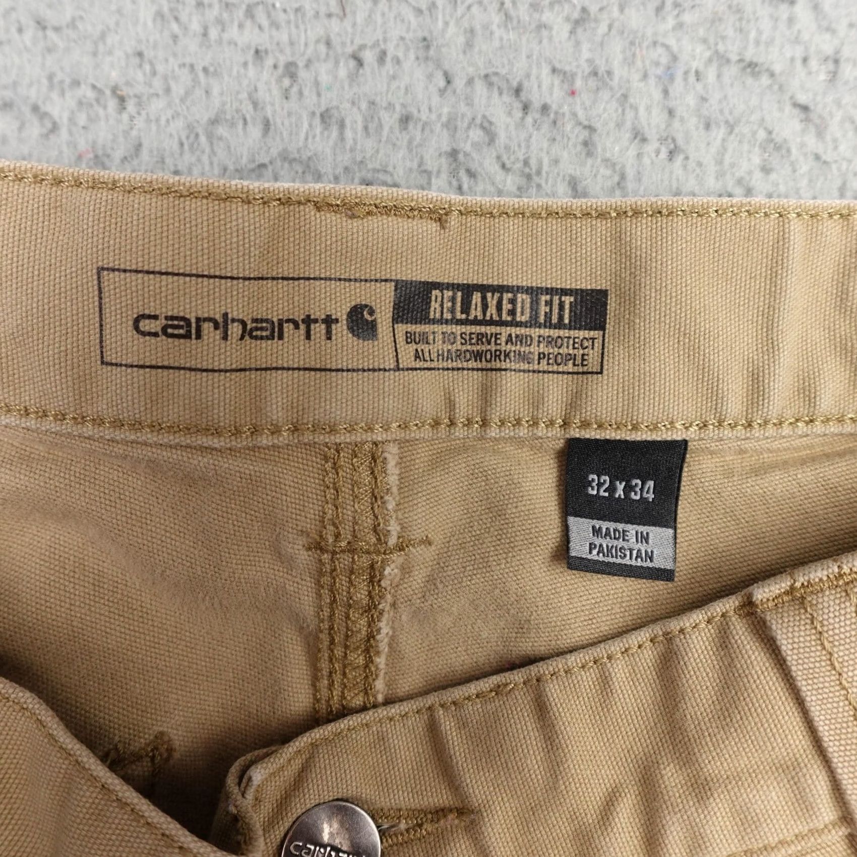 Carhartt Carhartt Carpenter Pants Mens 32x34 Brown Relaxed Fit Workwear Logo Straight 5-Pocket Canvas Pants Size US 32 / EU 48 - 2 Thumbnail