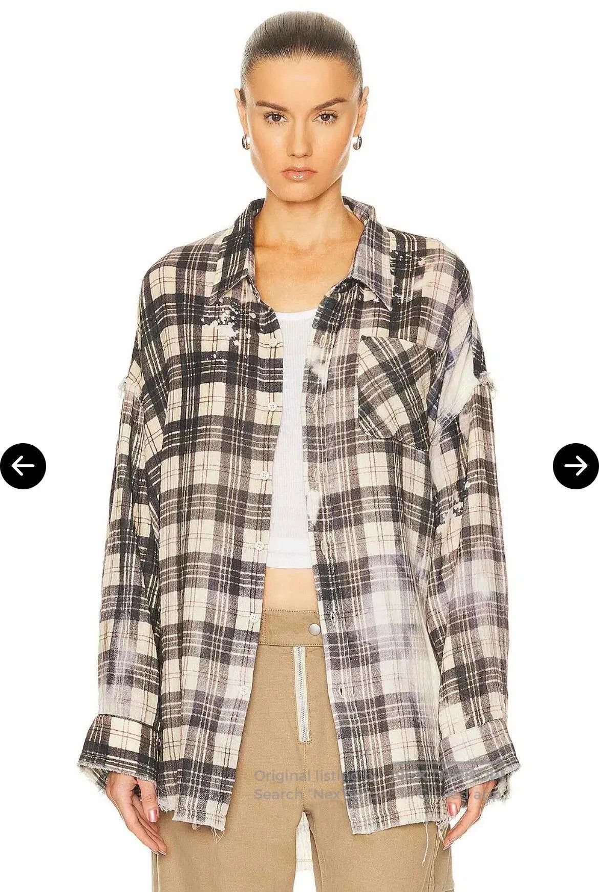 R13 R13 Distressed Frayed Loose Plaid Shirt Size US S / EU 44-46 / 1 - 8 Thumbnail