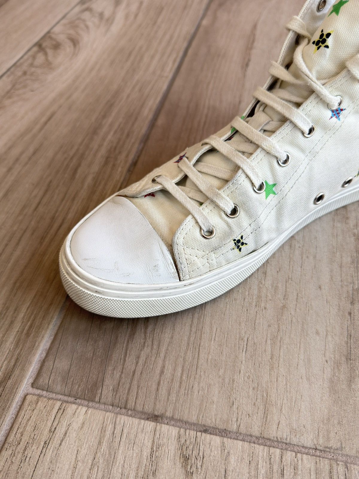 Saint Laurent Paris Solaris Fan Star Moon Plus Converse High-Top Sneaker Size US 11 / EU 44 - 8 Thumbnail