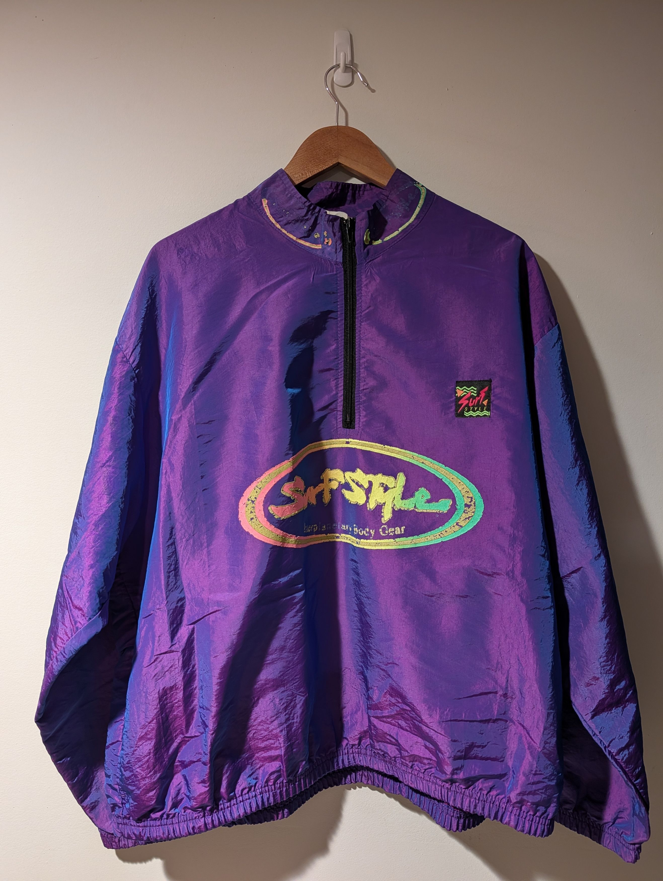 Sun Surf Vintage 90s Surf Style Purple One Size Windbreaker Jacket Size US XXL / EU 58 / 5 - 1 Thumbnail