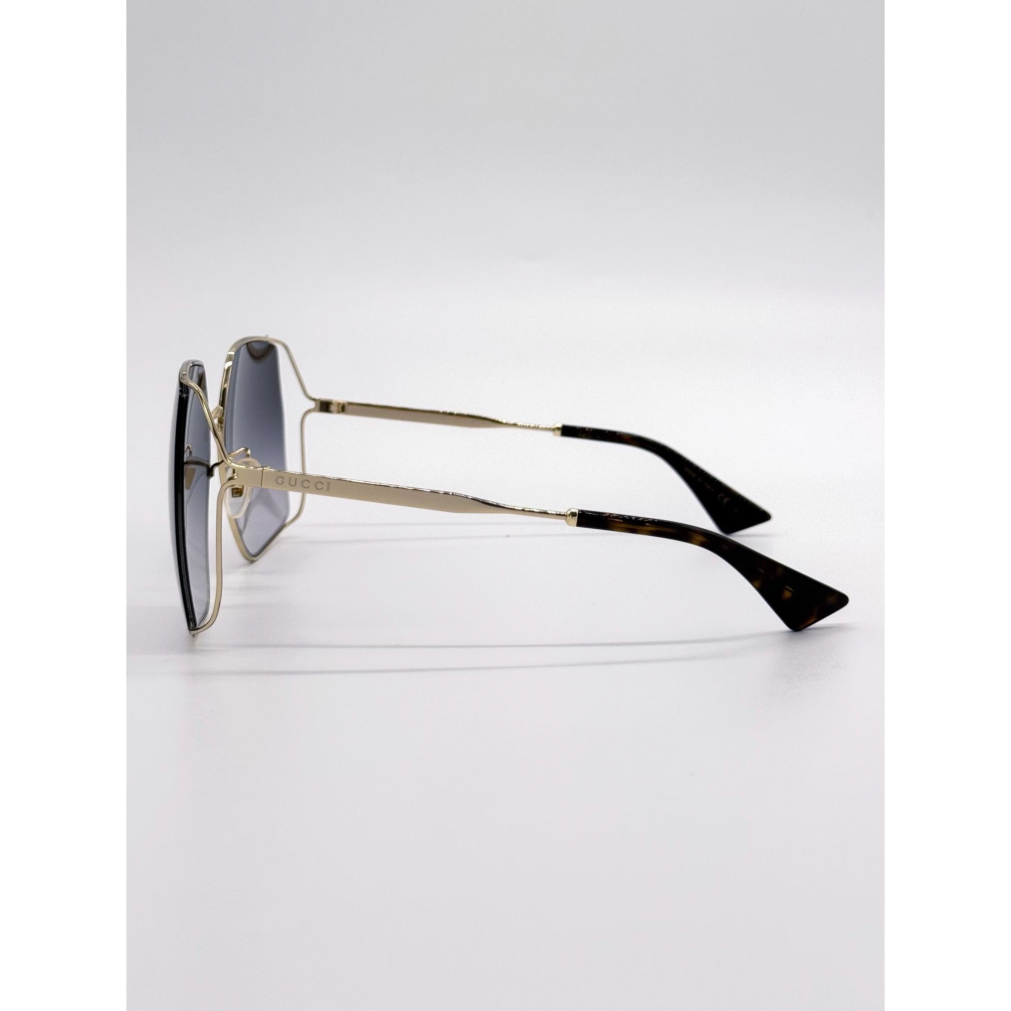 Gucci NEW GUCCI SUNGLASSES GG0817S 001 GOLD/GRAY SQUARE WOMEN Size ONE SIZE - 7 Thumbnail
