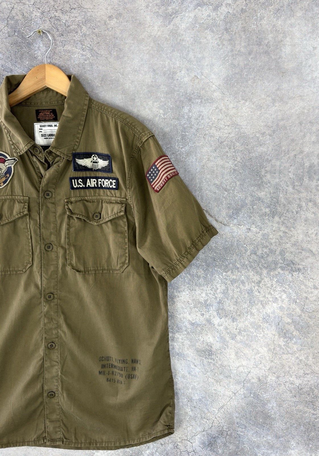 Schott Schott Flyers Intermediate US Air Force Military Shirt Size US L / EU 52-54 / 3 - 3 Thumbnail