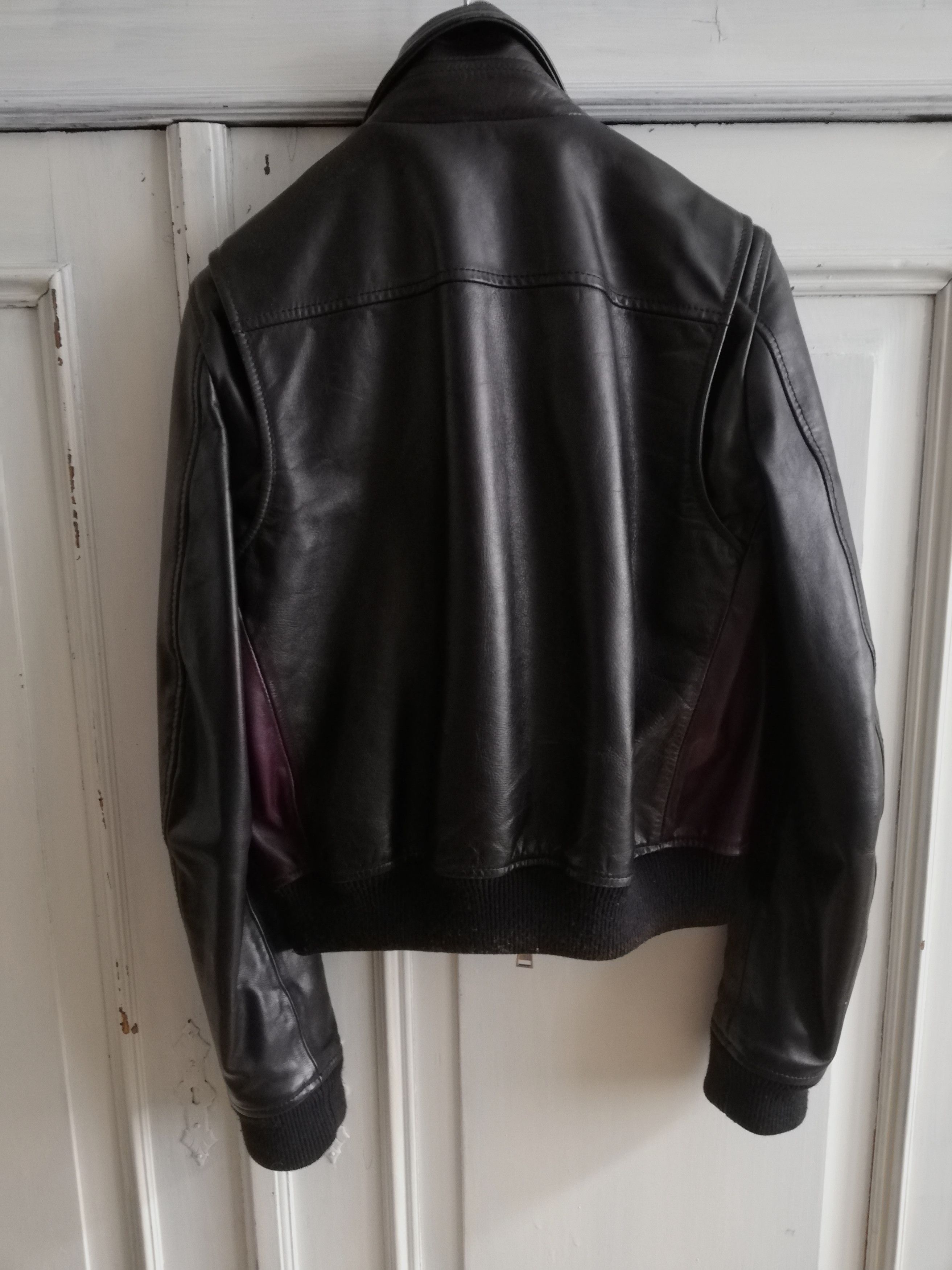 Dsquared2 Dsquared2 Horsehide Purple and Black Leather Jacket Size M / US 6-8 / IT 42-44 - 4 Thumbnail