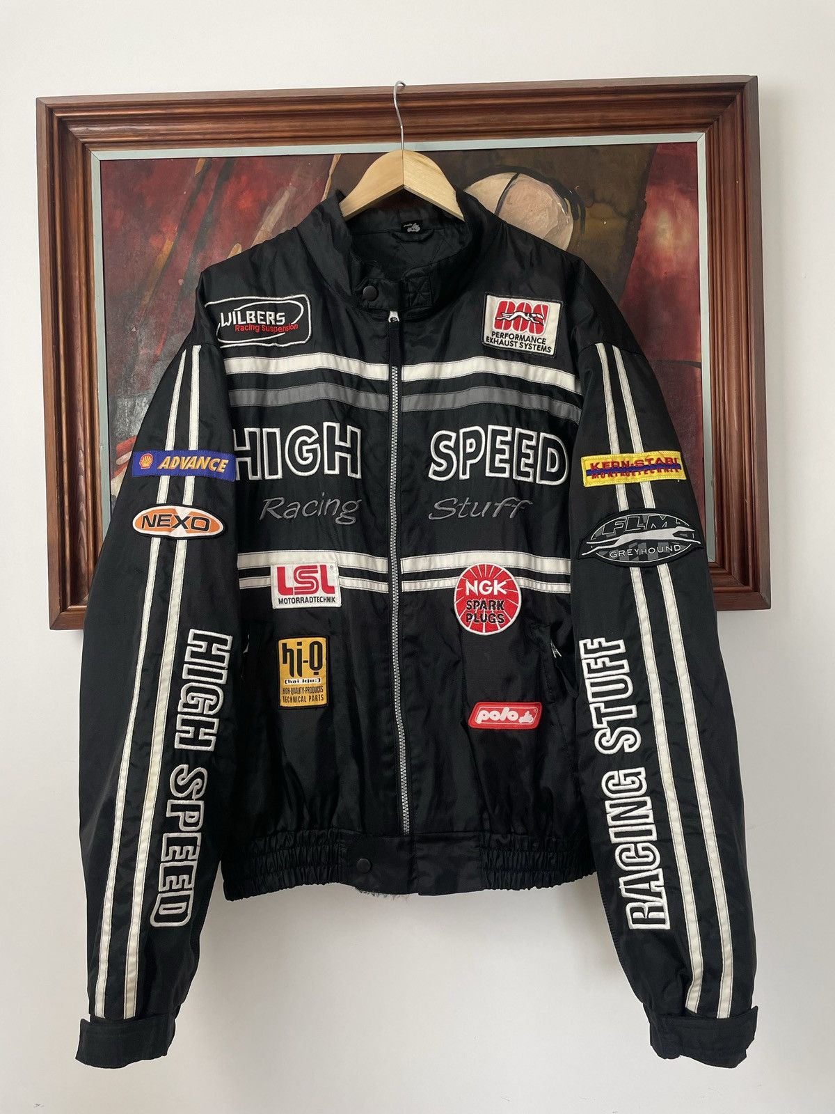 image of Vintage Racing Jacket F1 Moto Gp Hype Streetwear Y2K Vintage in Black, Men's (Size XL)