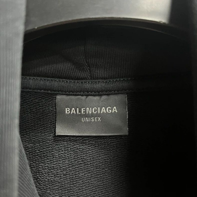 Balenciaga Balenciaga Black Solid Color Logo Embroidered Hooded Sweat Size US M / EU 48-50 / 2 - 3 Thumbnail