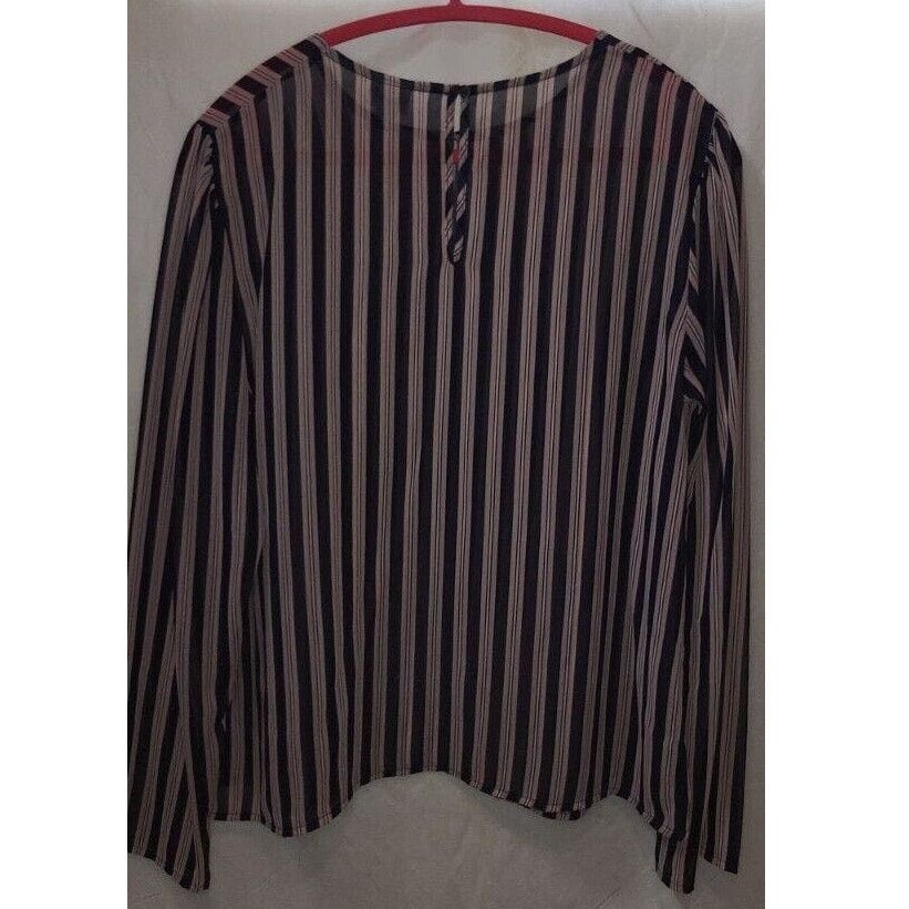 Other A New Day Blue MultiColor Striped Long Sleeve Blouse XL Size XL / US 12-14 / IT 48-50 - 6 Thumbnail