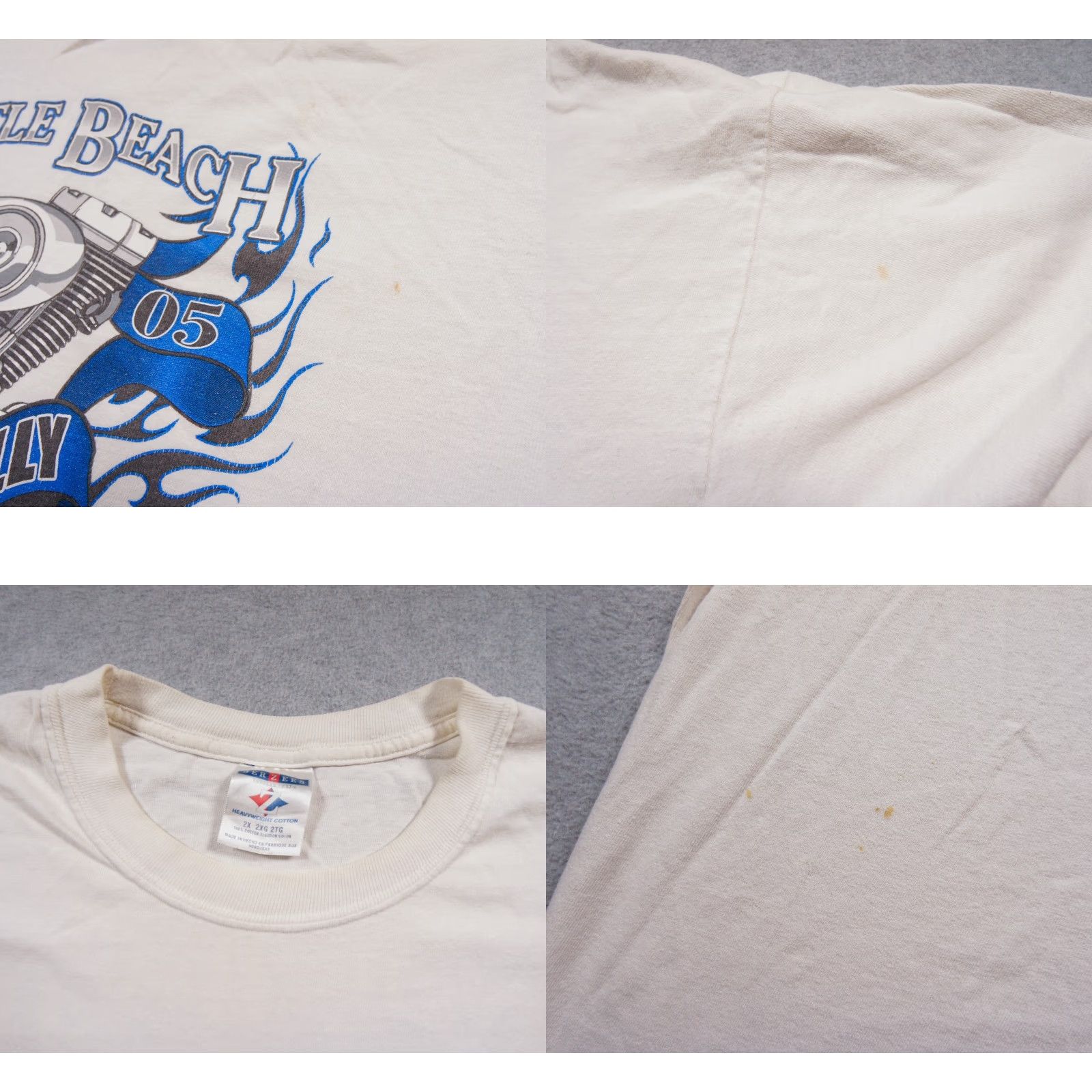 Jerzees VINTAGE Myrtle Beach Spring Rally Shirt Mens 2XL White Motorcycle Tee 2005 Y2K JERZEES Shirt Mens 2XL White Motorcycle Tee 2005 Y2K Size US XXL / EU 58 / 5 - 8 Thumbnail