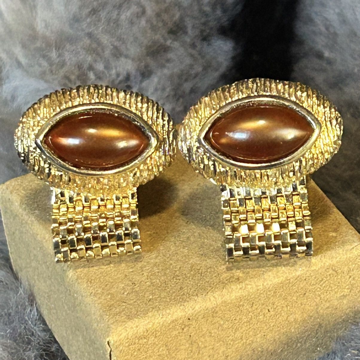 Vintage Men’s Vintage Swank marquis glass mesh wrap cuff links Size ONE SIZE - 1 Thumbnail