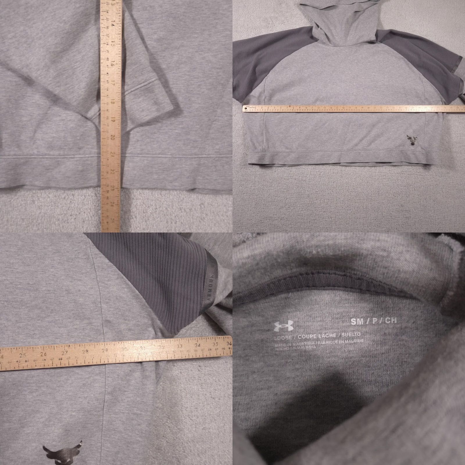 Under Armour Under Armour Project Rock Hoodie Womens Small Gray Oversized All Day Hustle Bull Shirt Size S / US 4 / IT 40 - 8 Thumbnail