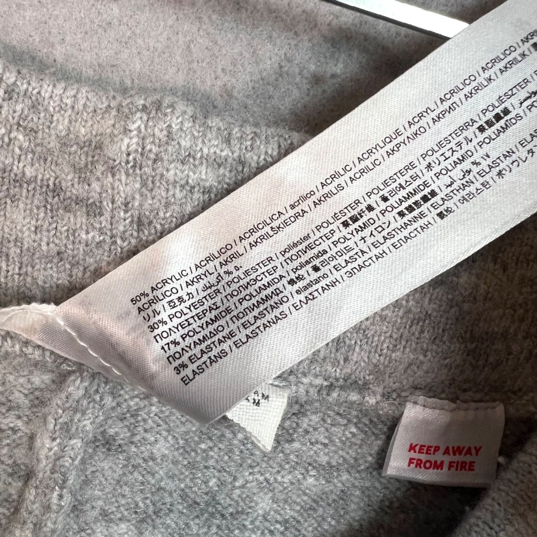 Mango VINTAGE MNG Womens Grey Knit Wide Leg Sweat Pants Size Medium Stretch Size 32" / US 10 / IT 46 - 4 Thumbnail
