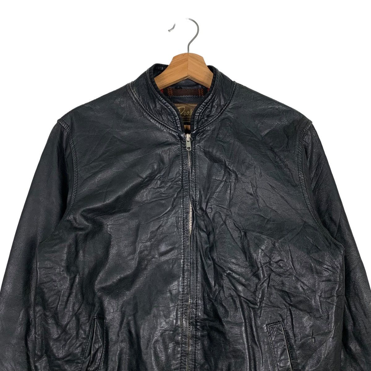 Japanese Brand 90's PROS LEATHER WEAR Tartan Lined Leather Jacket #0058-C4 Size US L / EU 52-54 / 3 - 3 Thumbnail